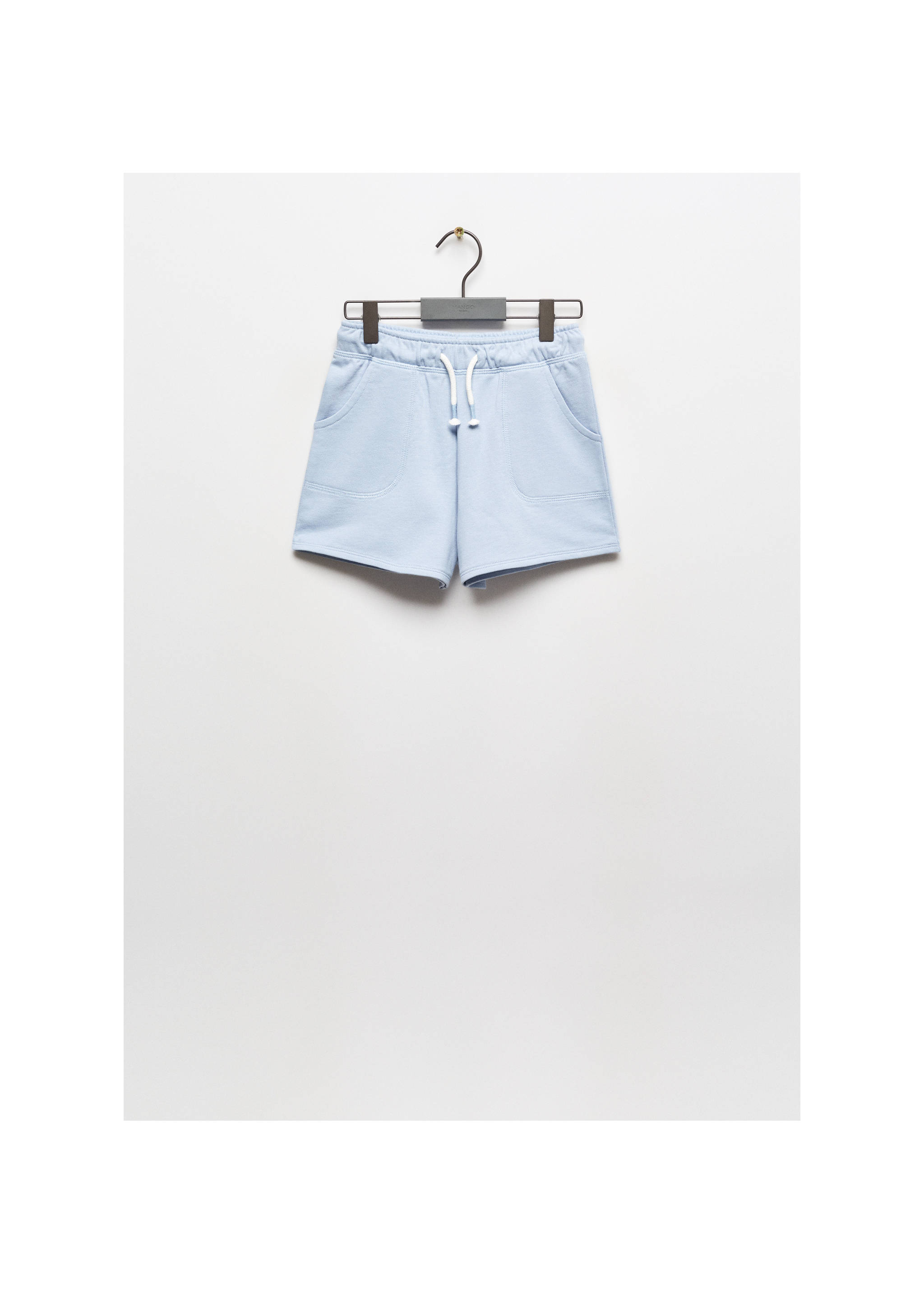 Cotton drawstring waist shorts - Article without model, Sky Blue. Ref: 67066011-00.