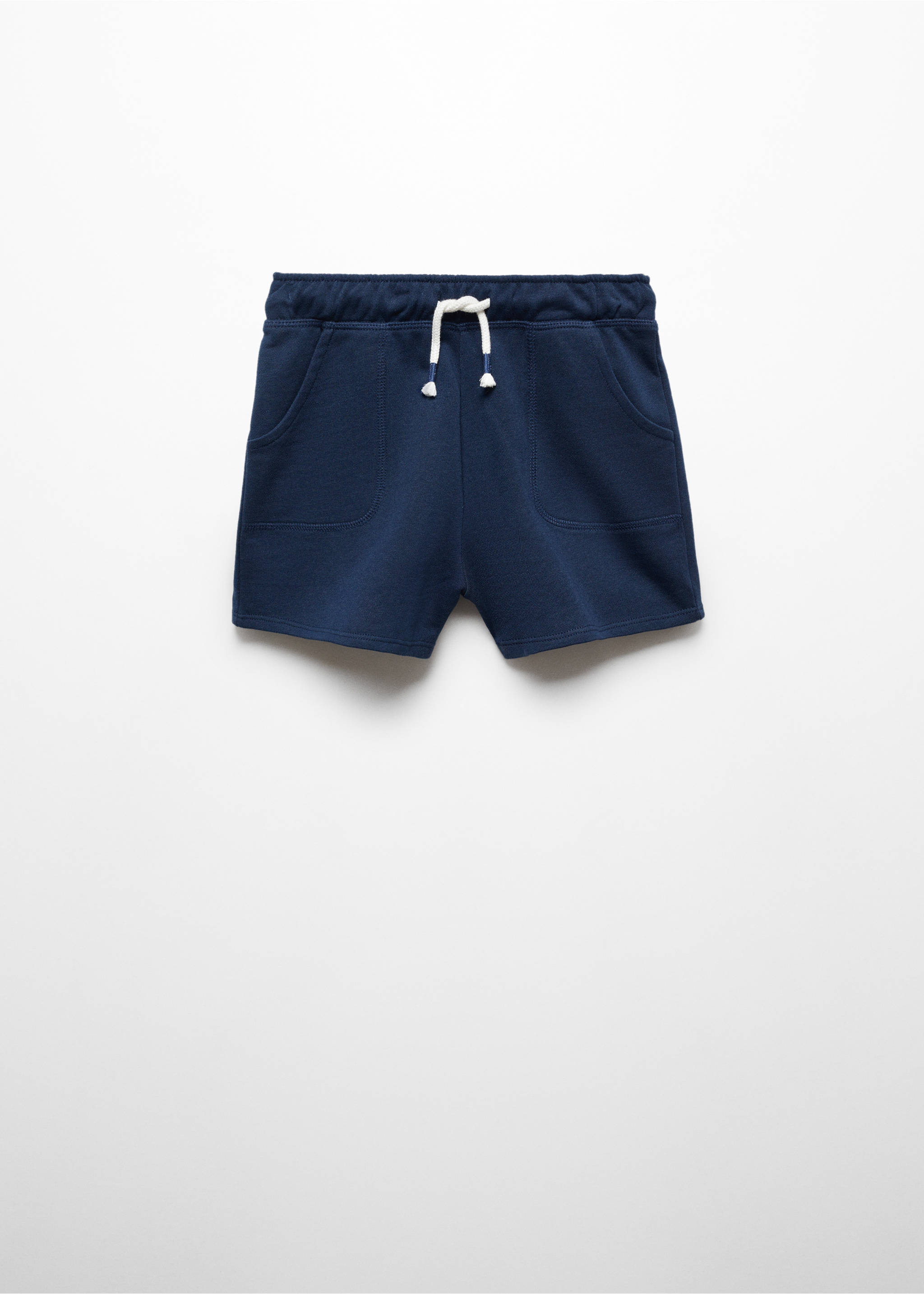 Short coton taille élastique - Article sans modèle, Bleu marine foncé. Ref: 67066011-00.