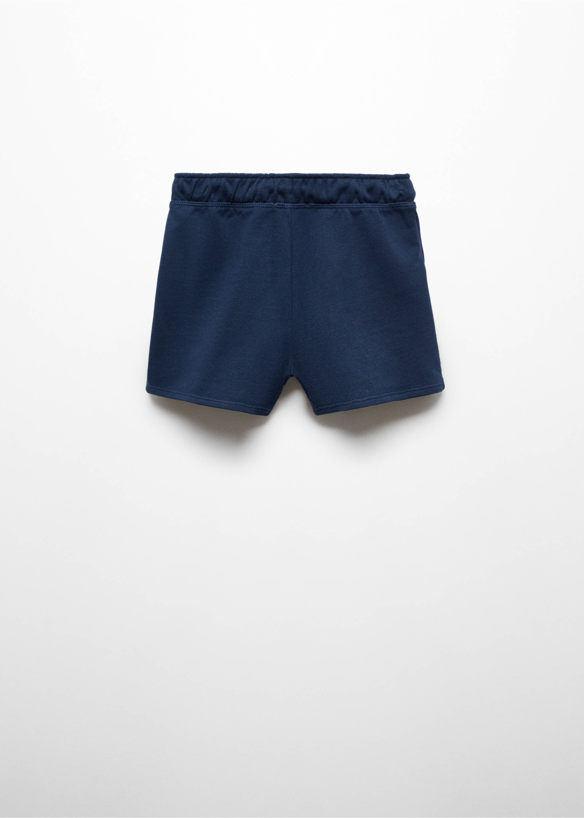 Short coton taille élastique - Verso de l’article, Bleu marine foncé. Ref: 67066011-00.