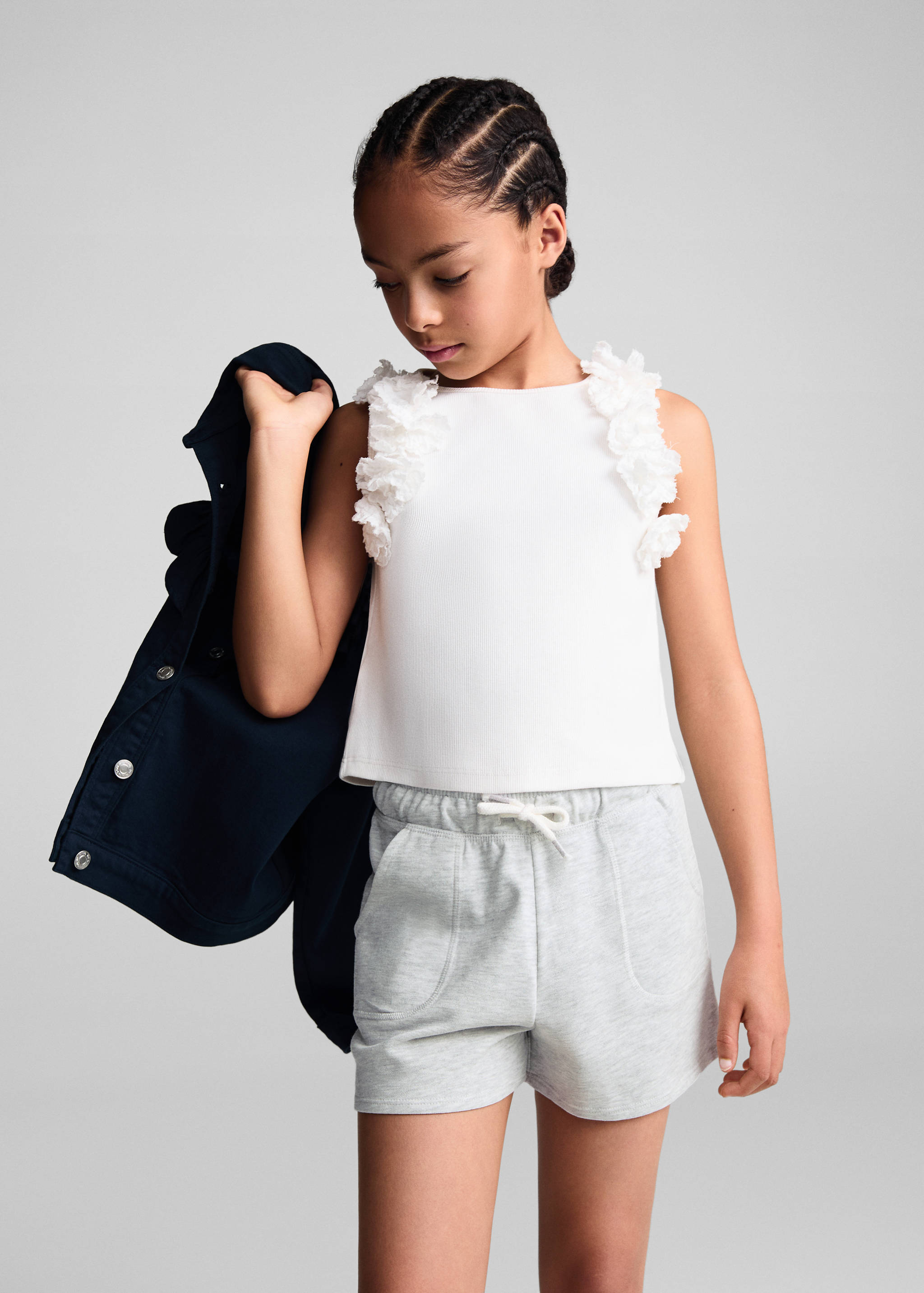 Cotton drawstring waist shorts - Medium plane