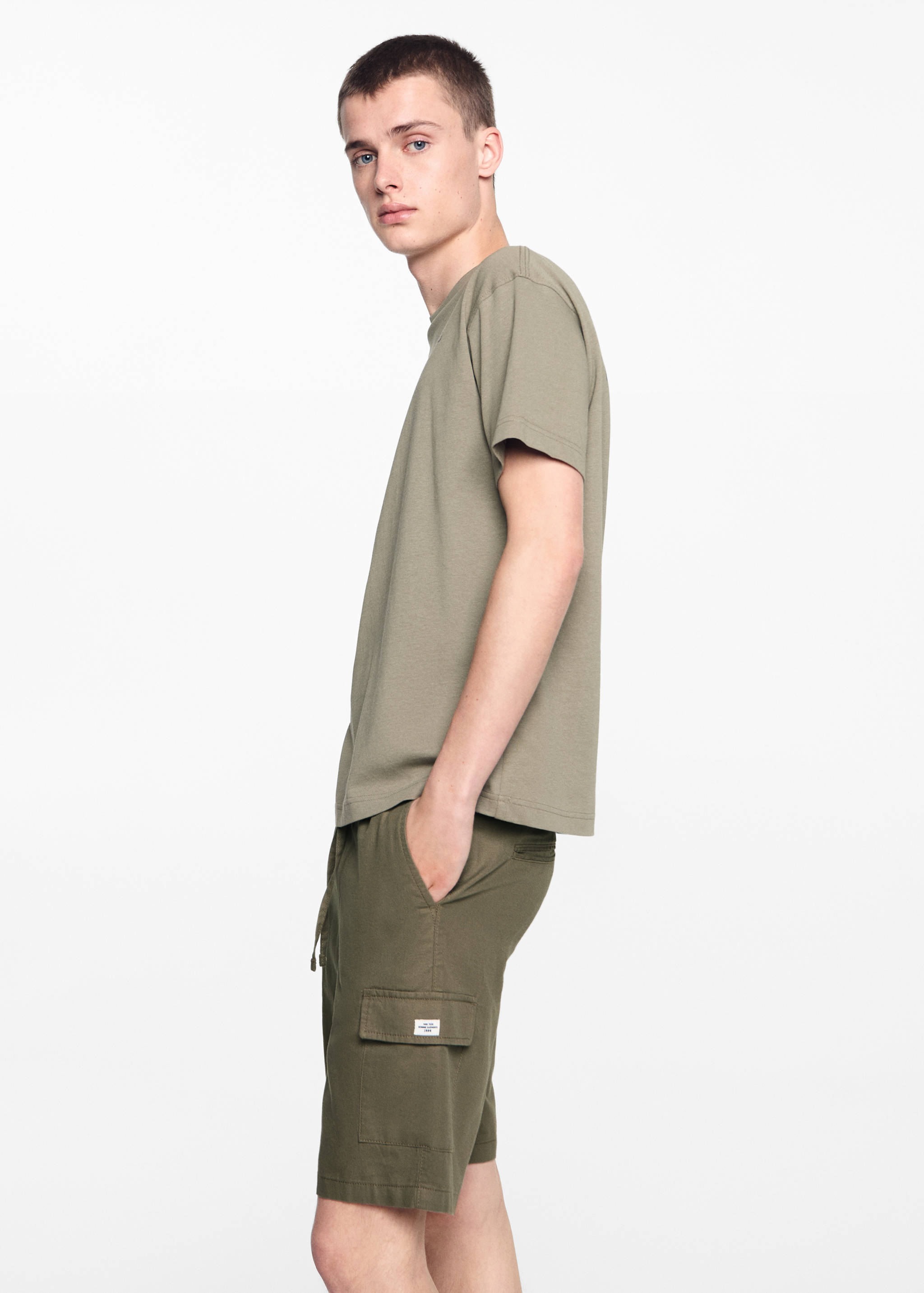 Cargo pockets linen Bermuda shorts - Medium plane