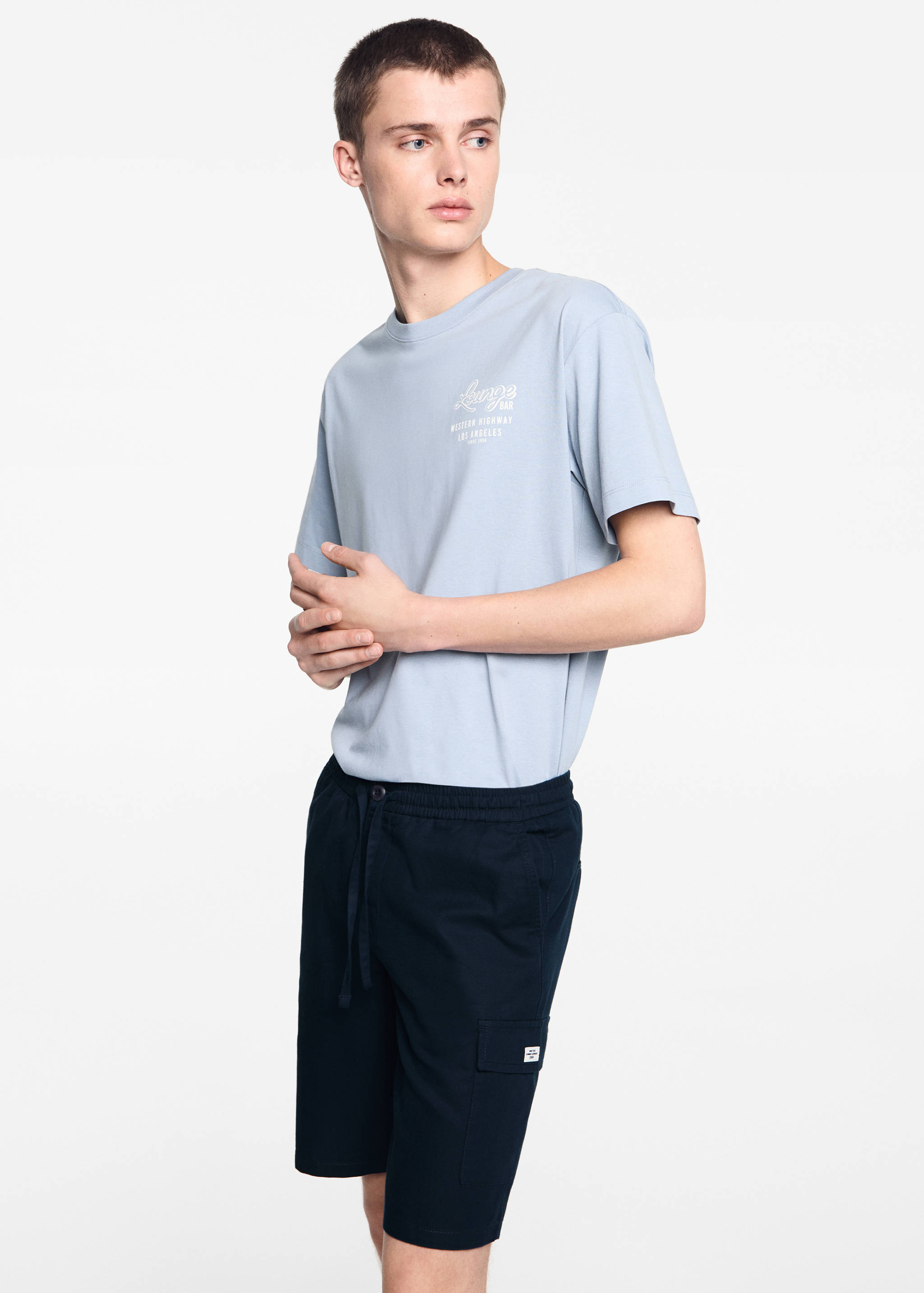 Cargo pockets linen Bermuda shorts - Medium plane