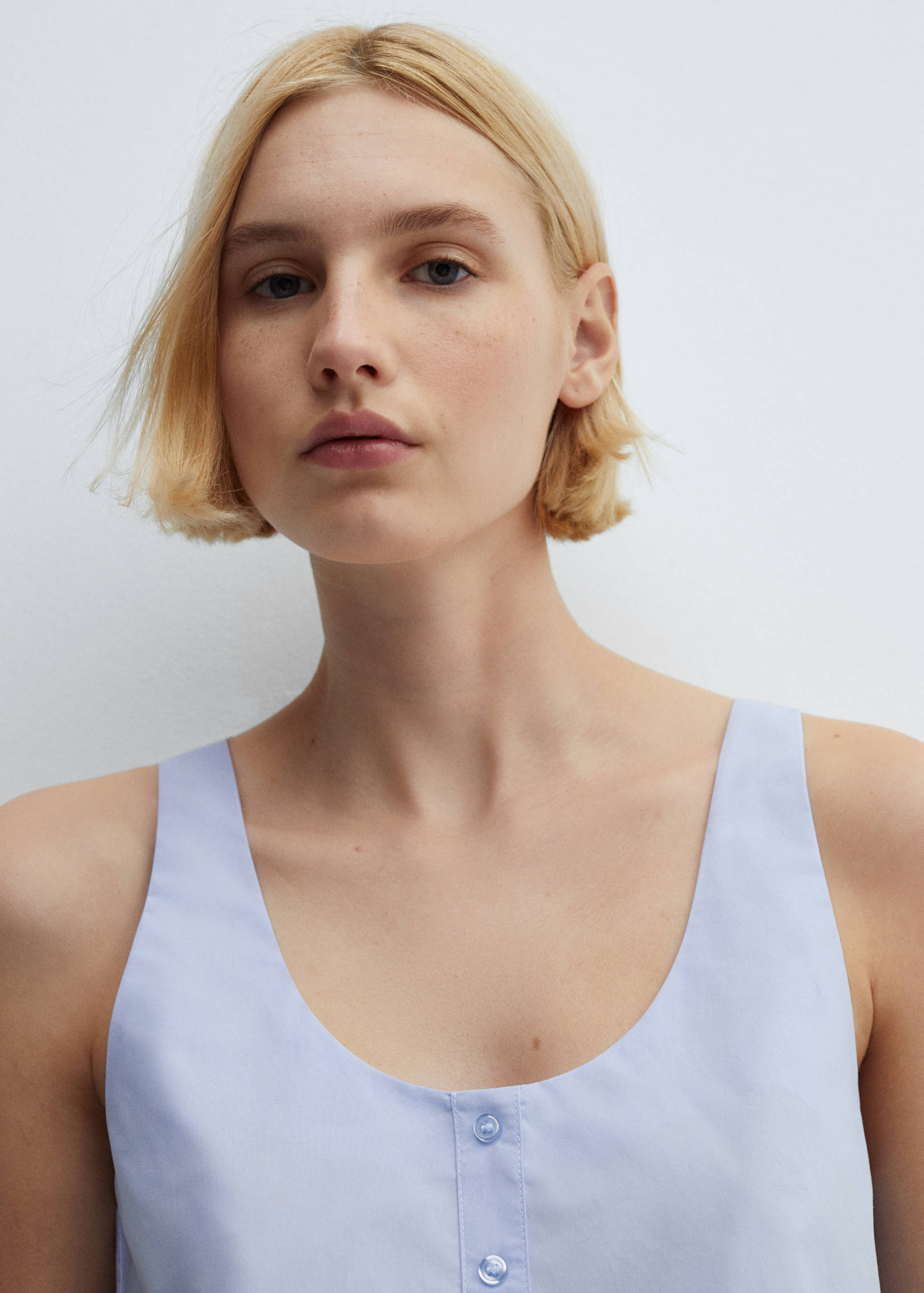 Cotton pyjama crop top - Details of the article 1