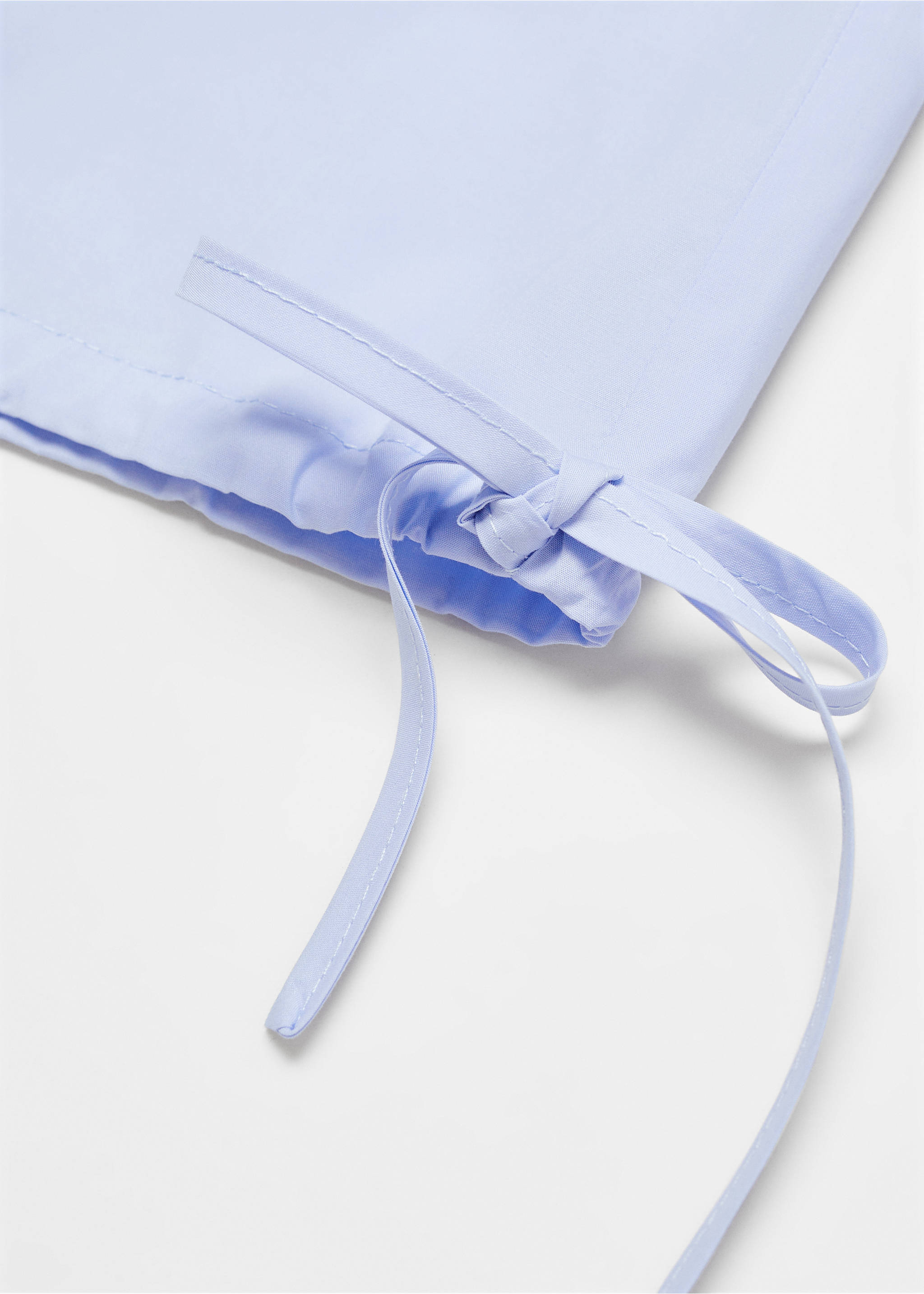 Cotton pyjama crop top - Details of the article 8, Sky Blue. Ref: 67066016-00.