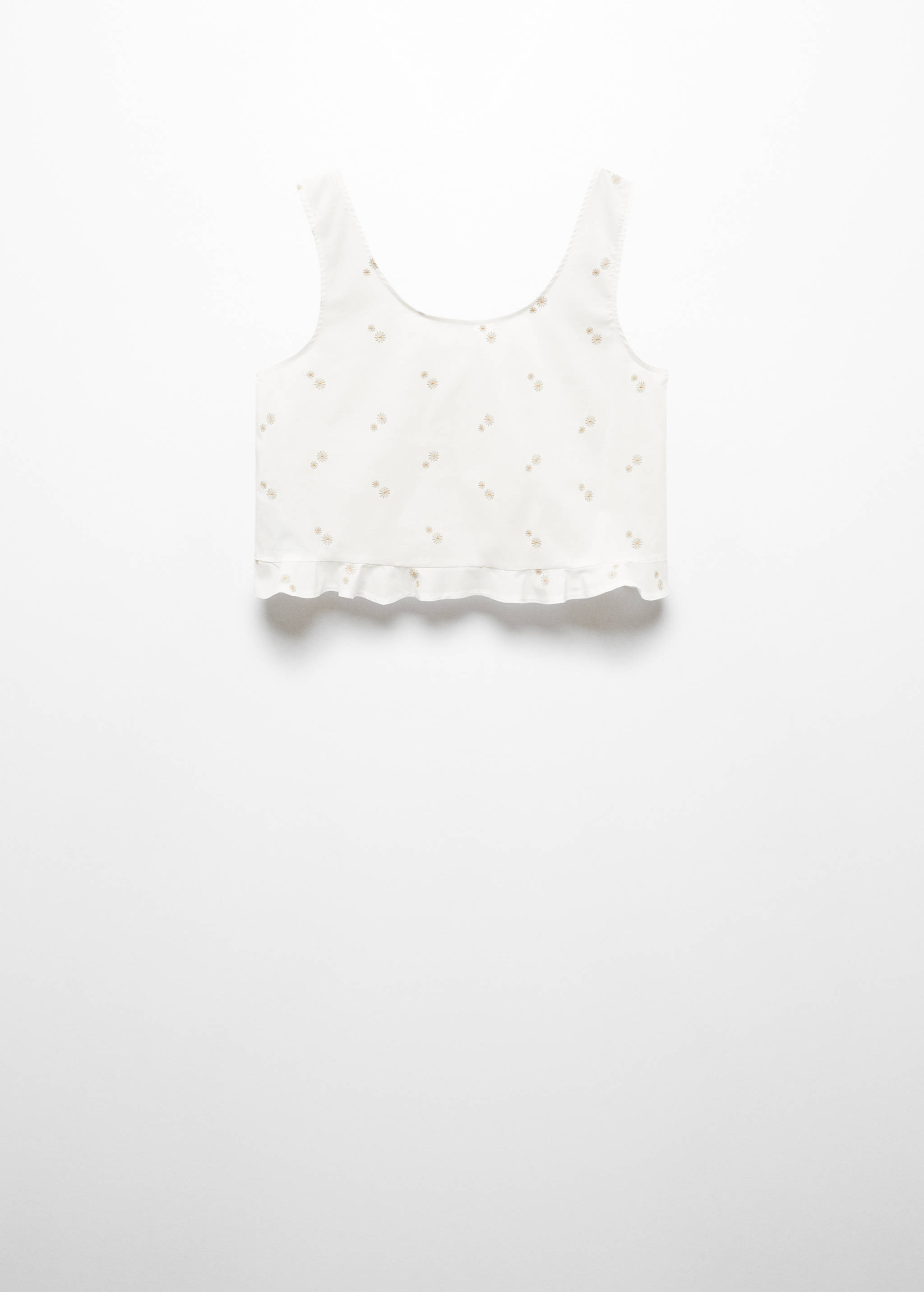 Floral embroidered cotton pyjama top - Article without model