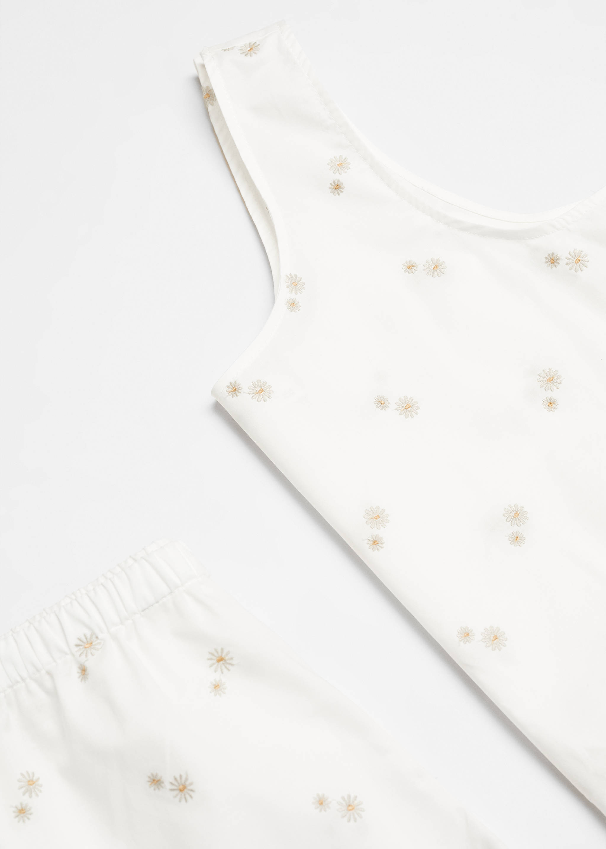 Floral embroidered cotton pyjama top - Details of the article 8