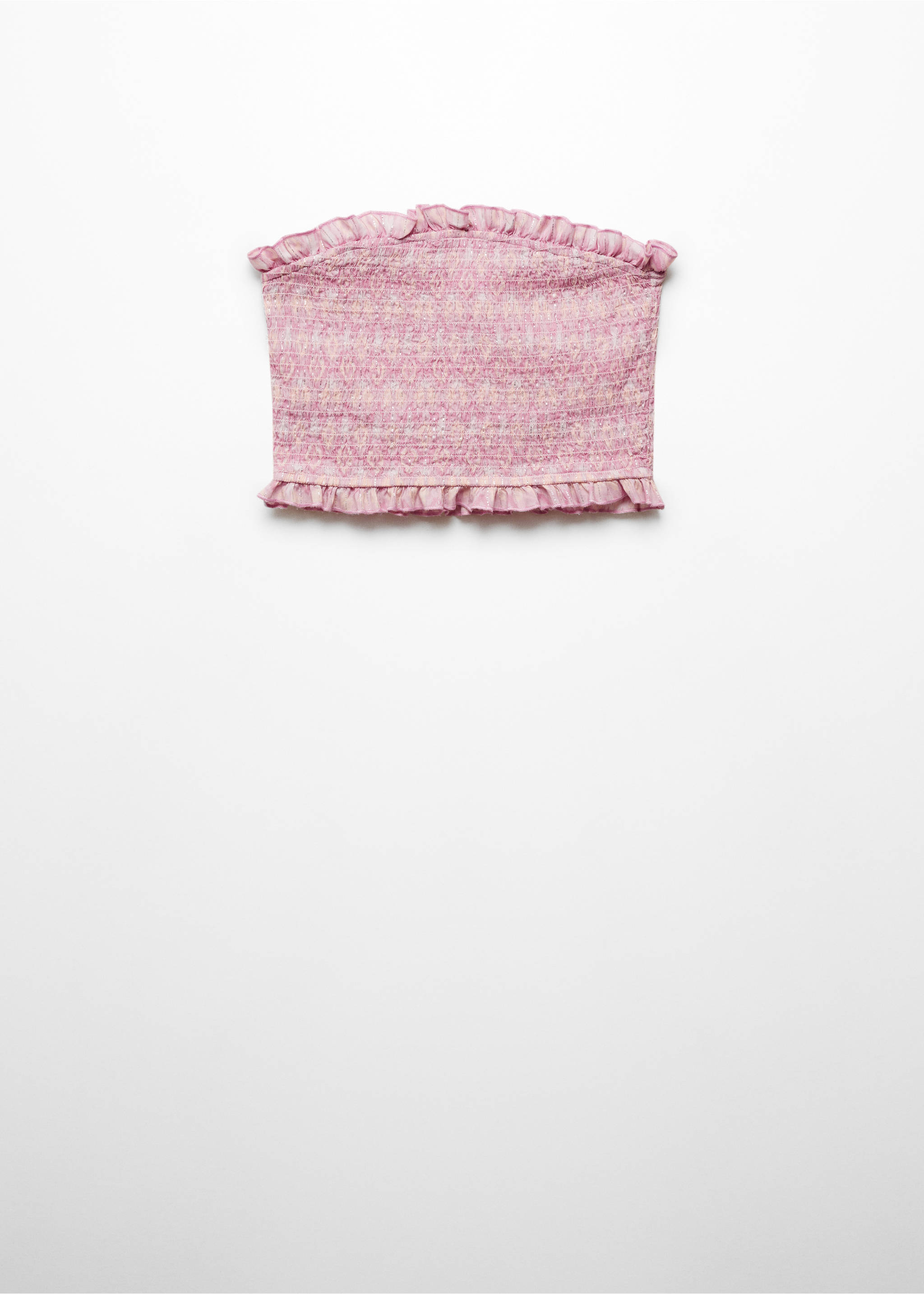 Ruched bandeau top - Article without model, Pastel Pink. Ref: 67066022-00.
