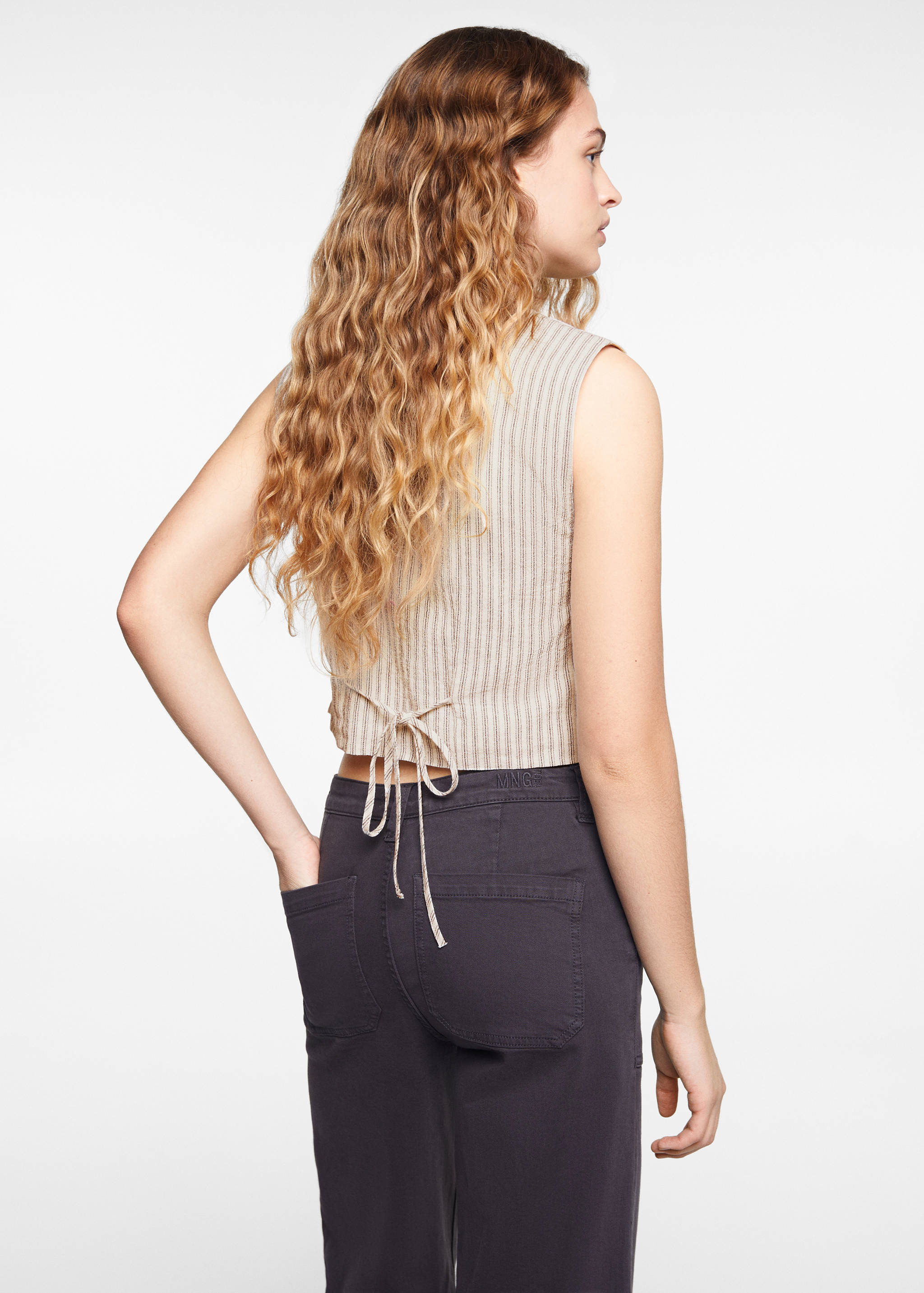 Striped cropped vest - Reverse of the article