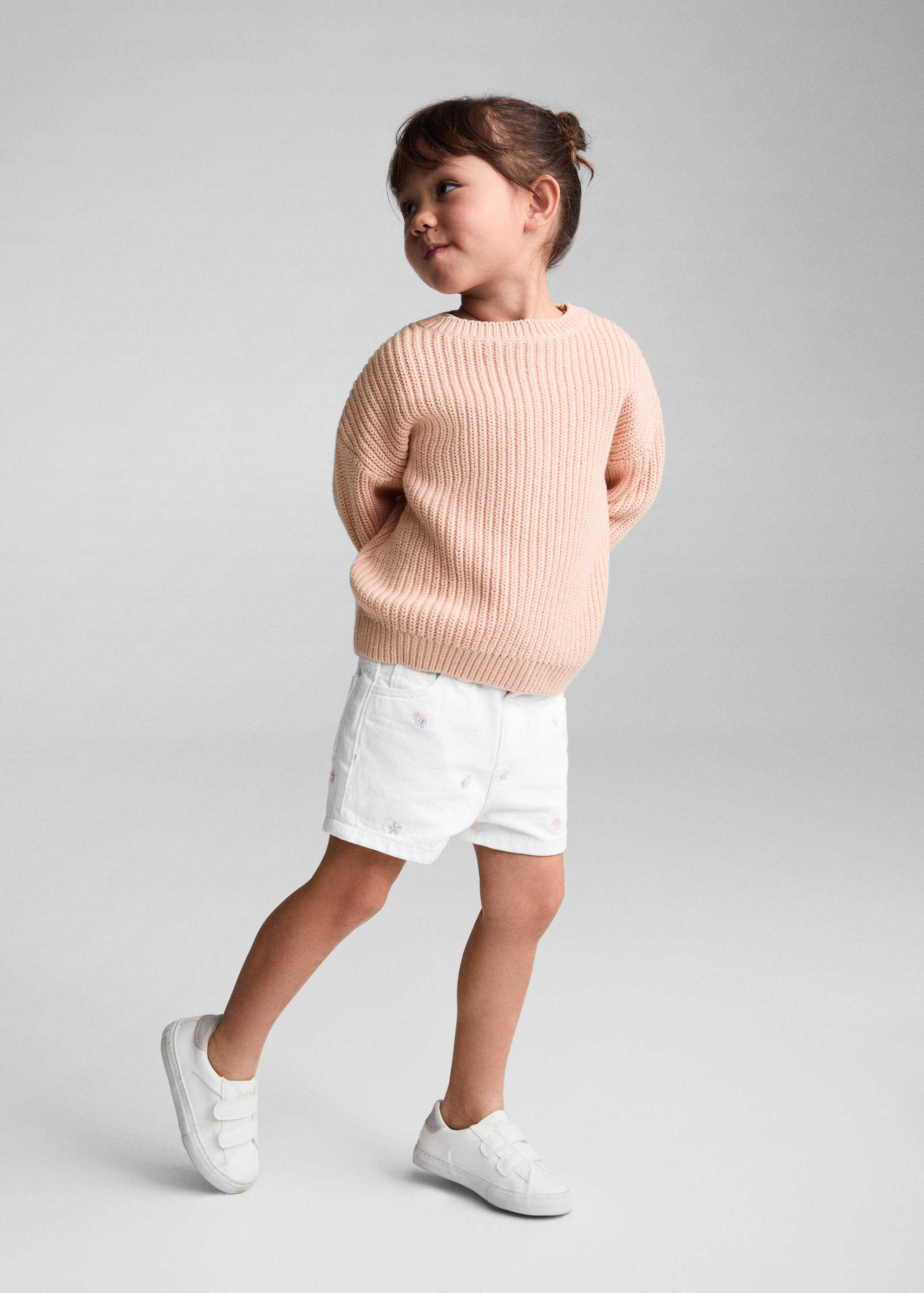 Printed denim shorts - General plane