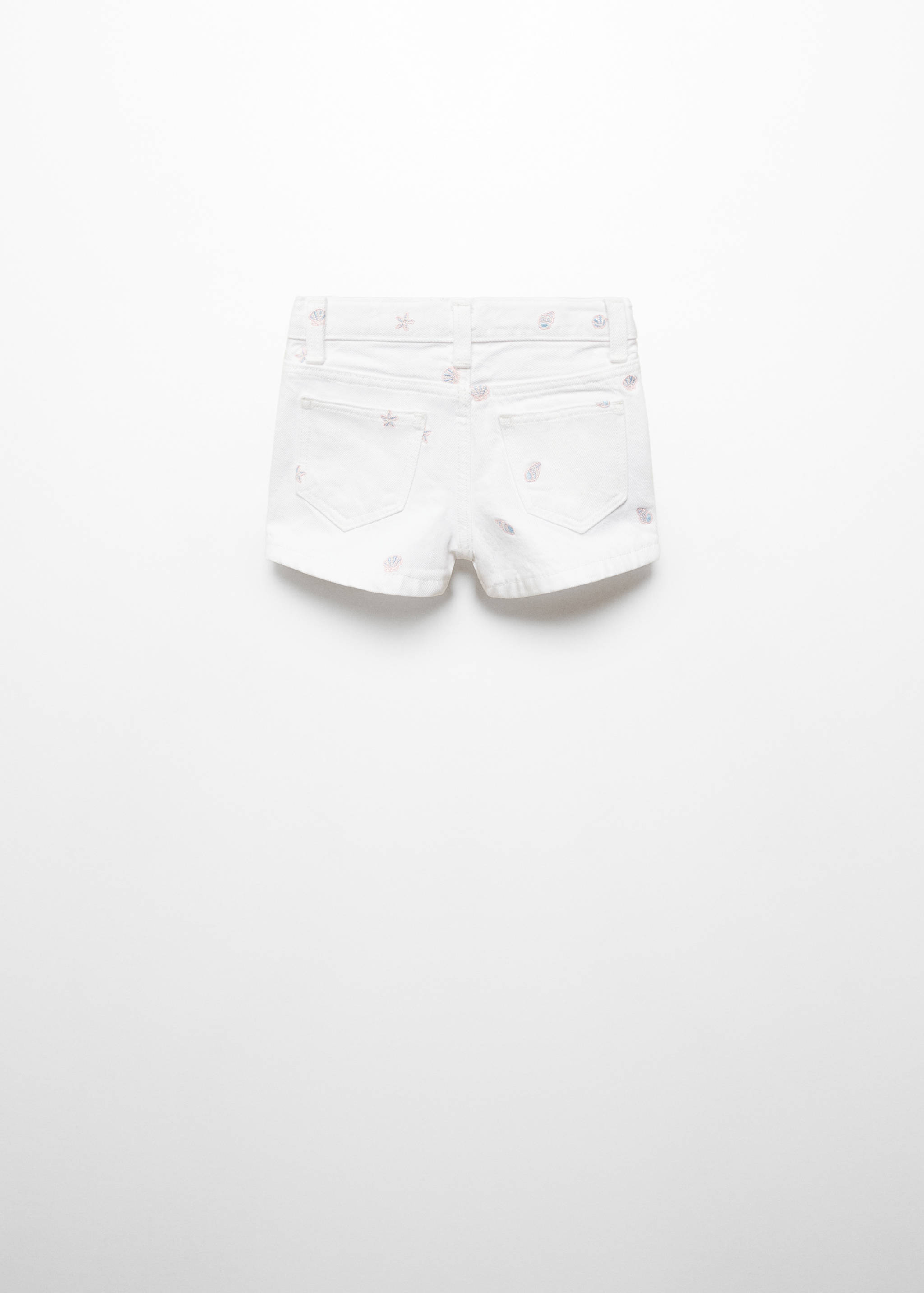 Printed denim shorts - Reverse of the article