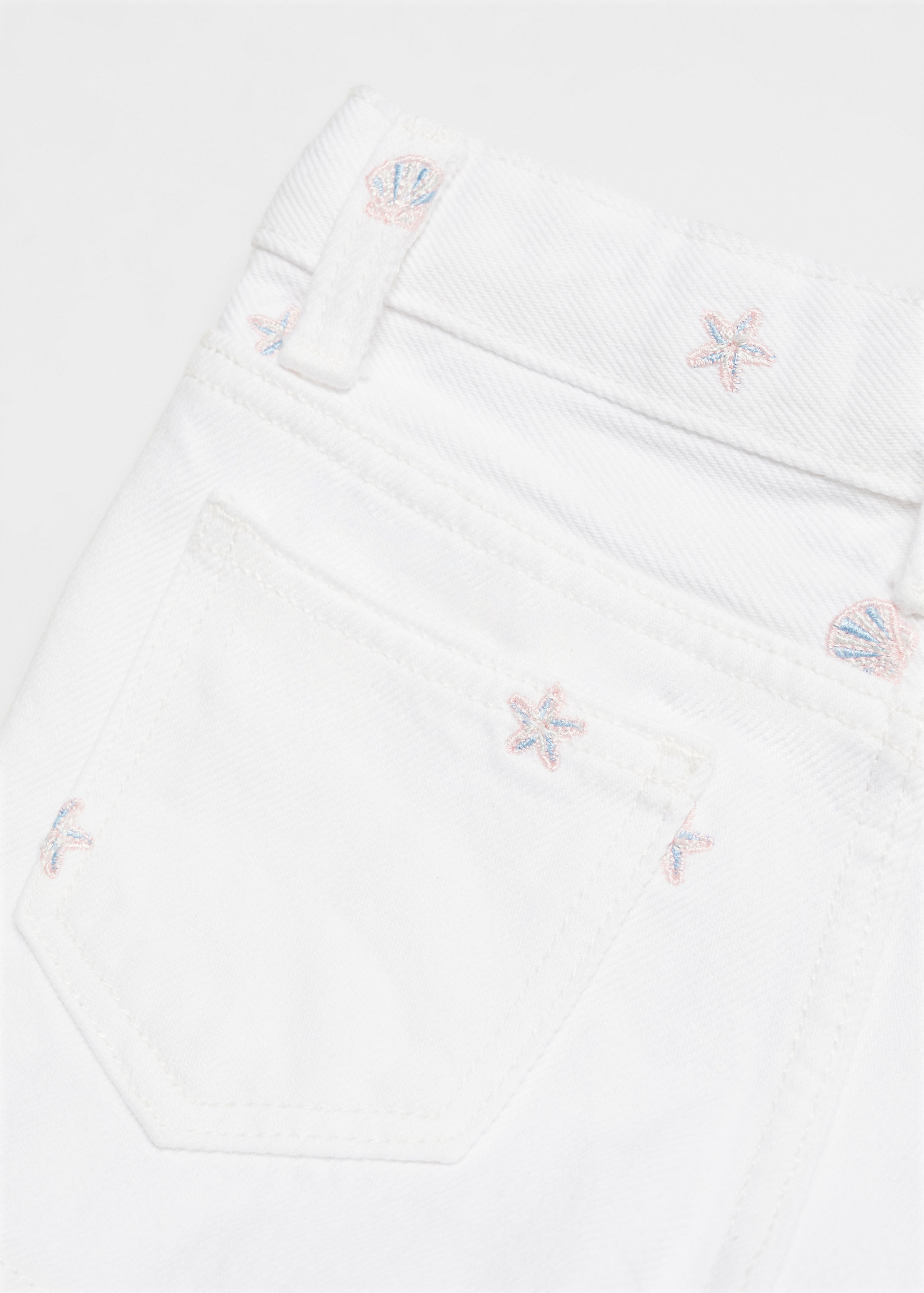 Printed denim shorts - Details of the article 0