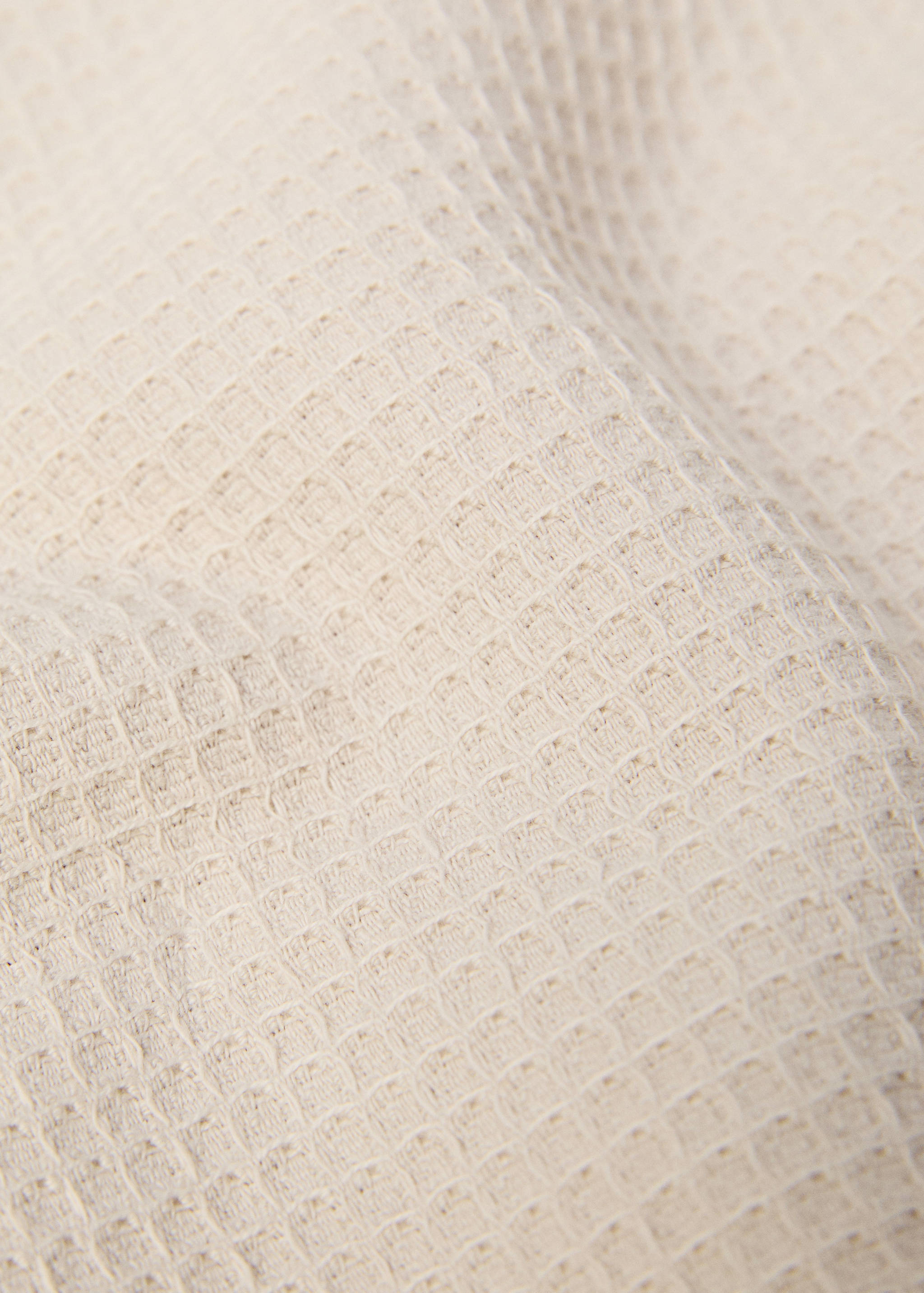 Cotton waffle beach towel with fringes - Details of the article 1