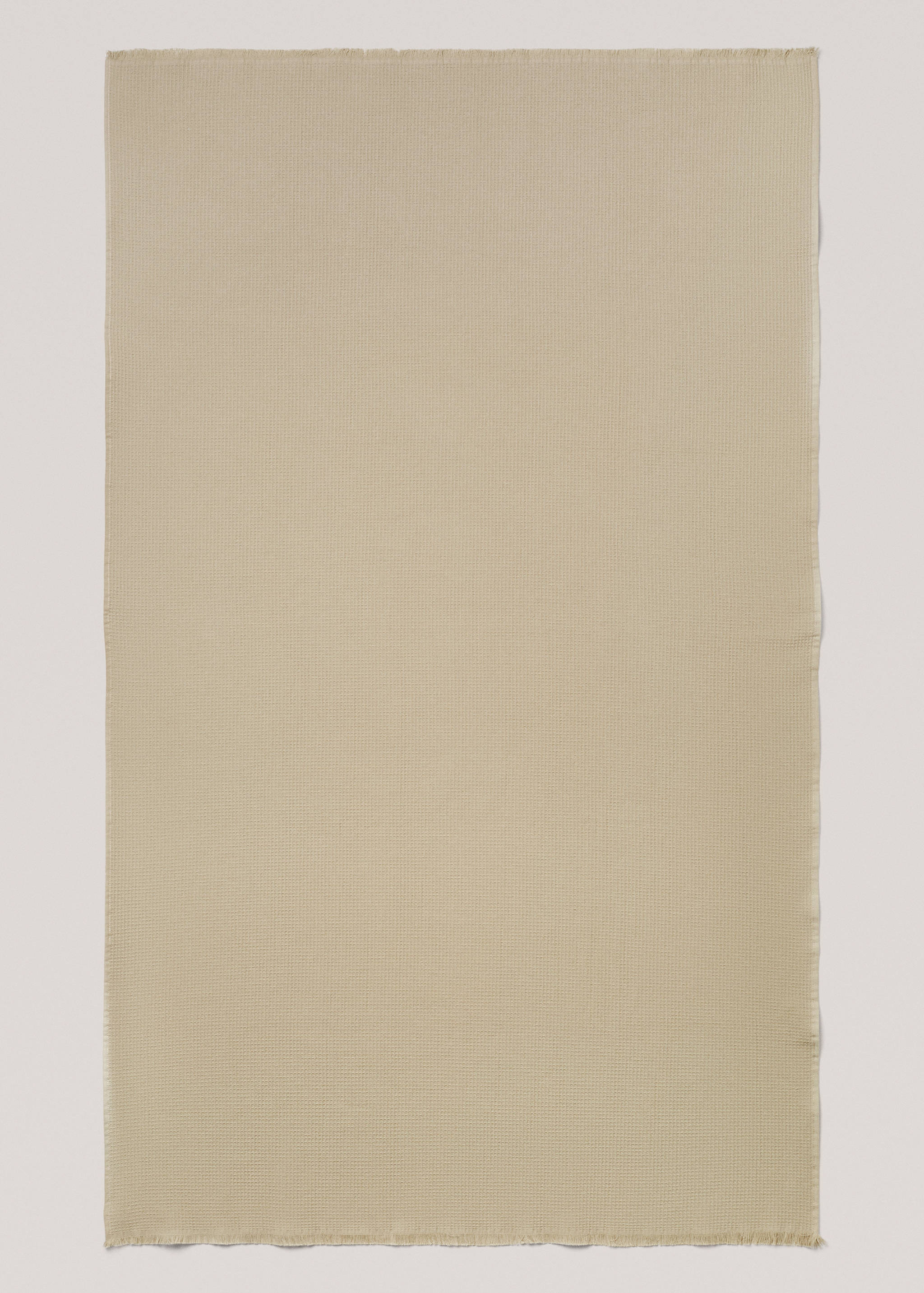 Cotton waffle beach towel with fringes - Article without model