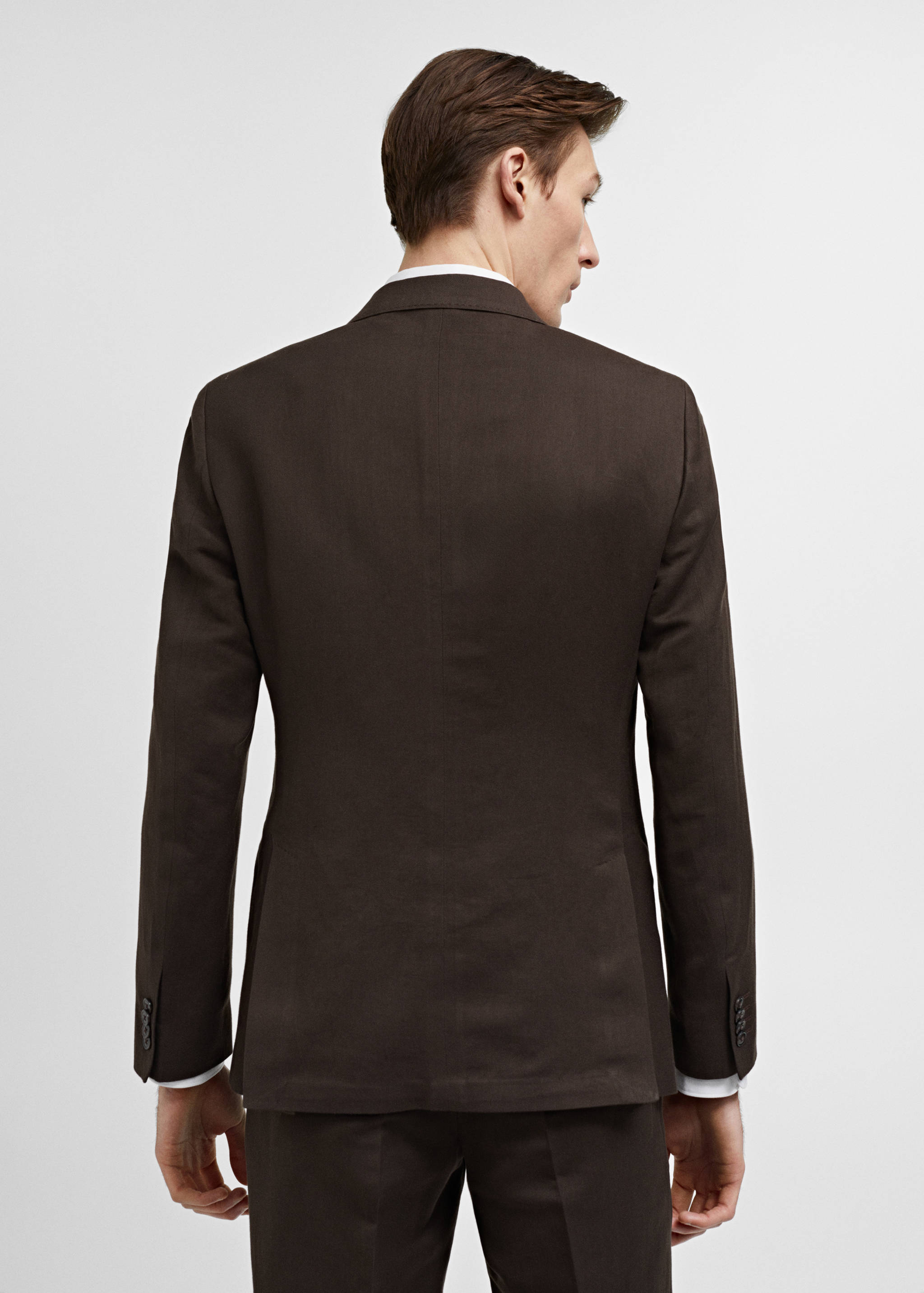 Slim-fit linen and cotton suit jacket - Reverse of the article