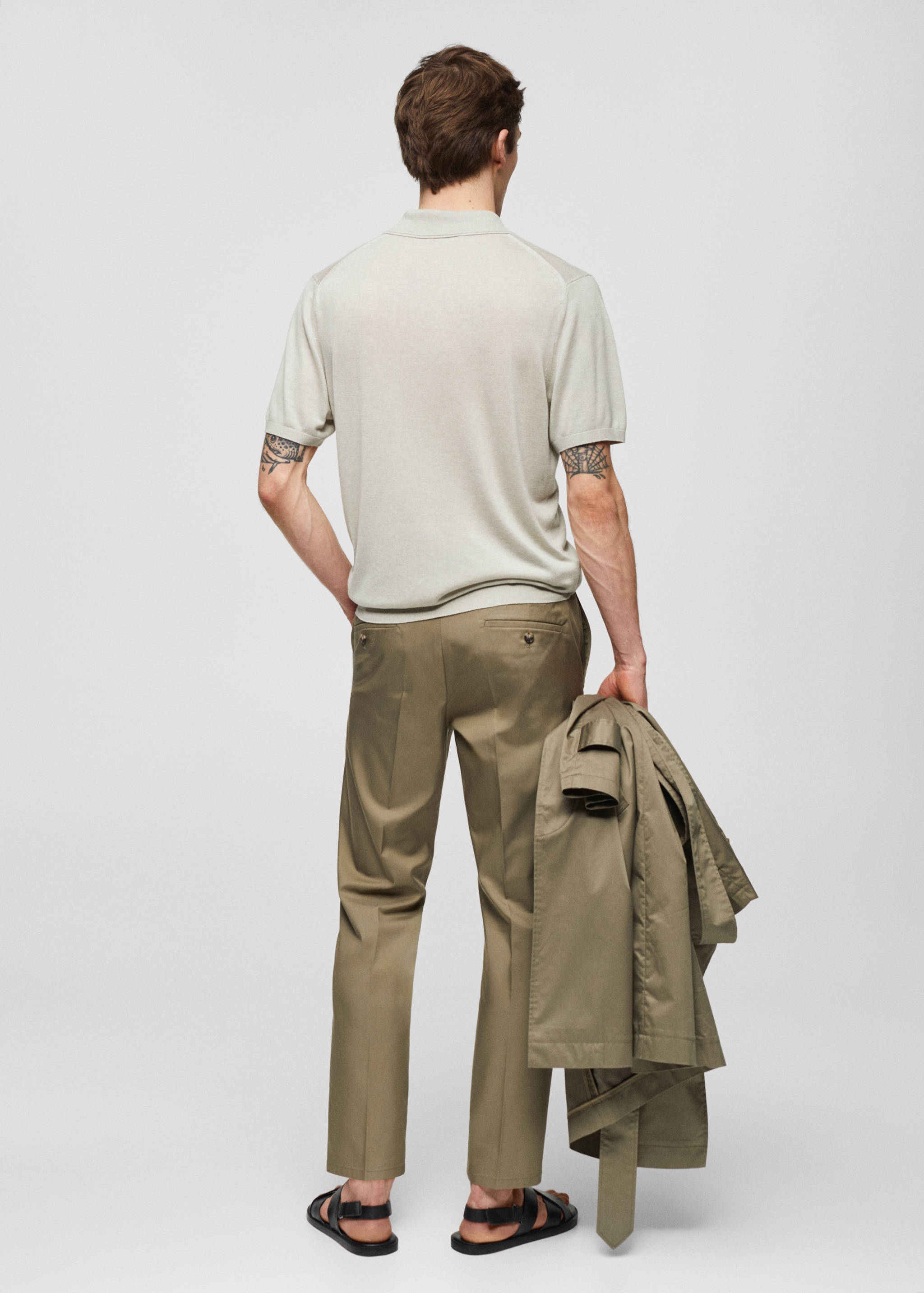 Short-sleeve knitted polo shirt - Reverse of the article