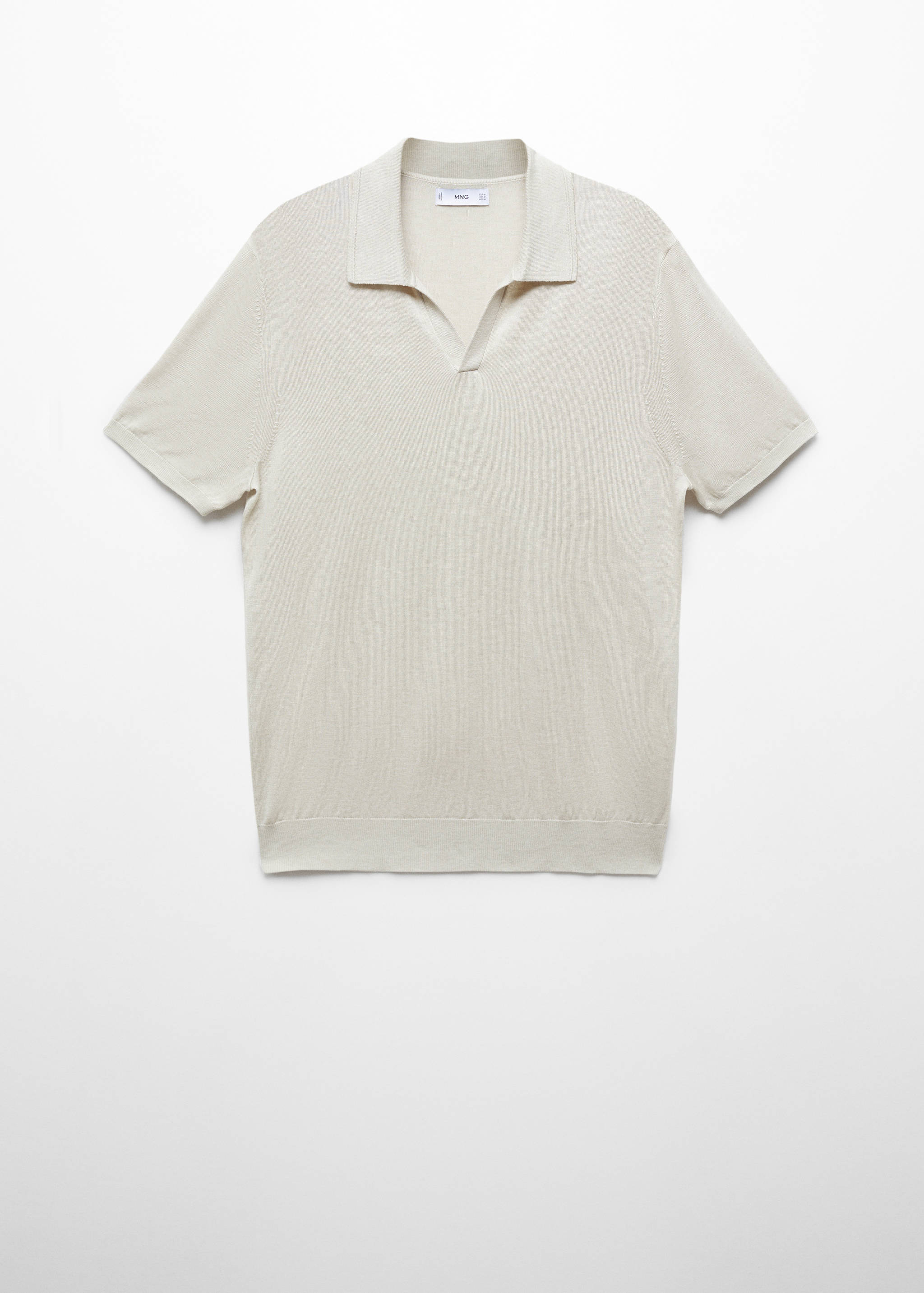 Short-sleeve knitted polo shirt - Article without model