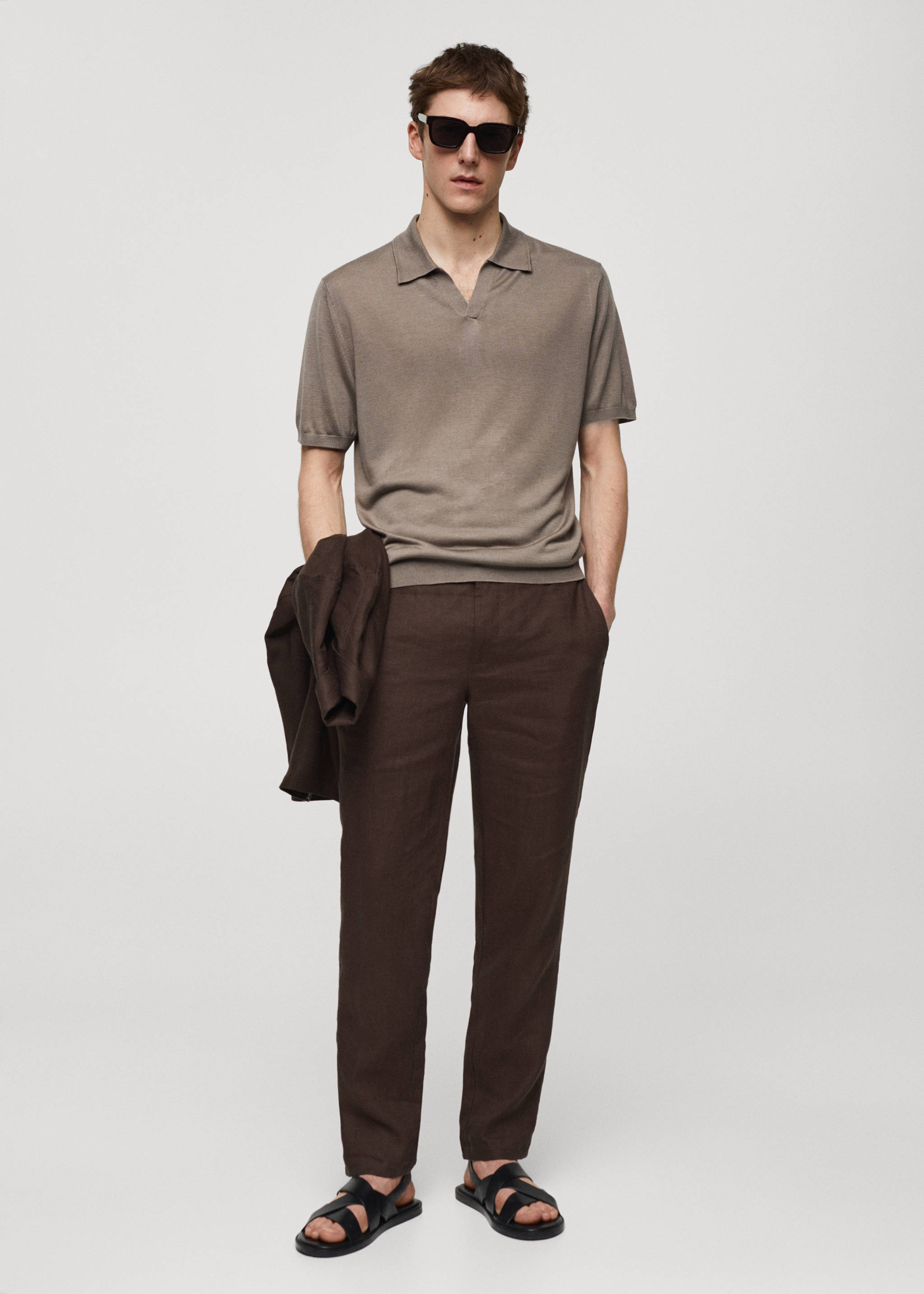 Short-sleeve knitted polo shirt - General plane