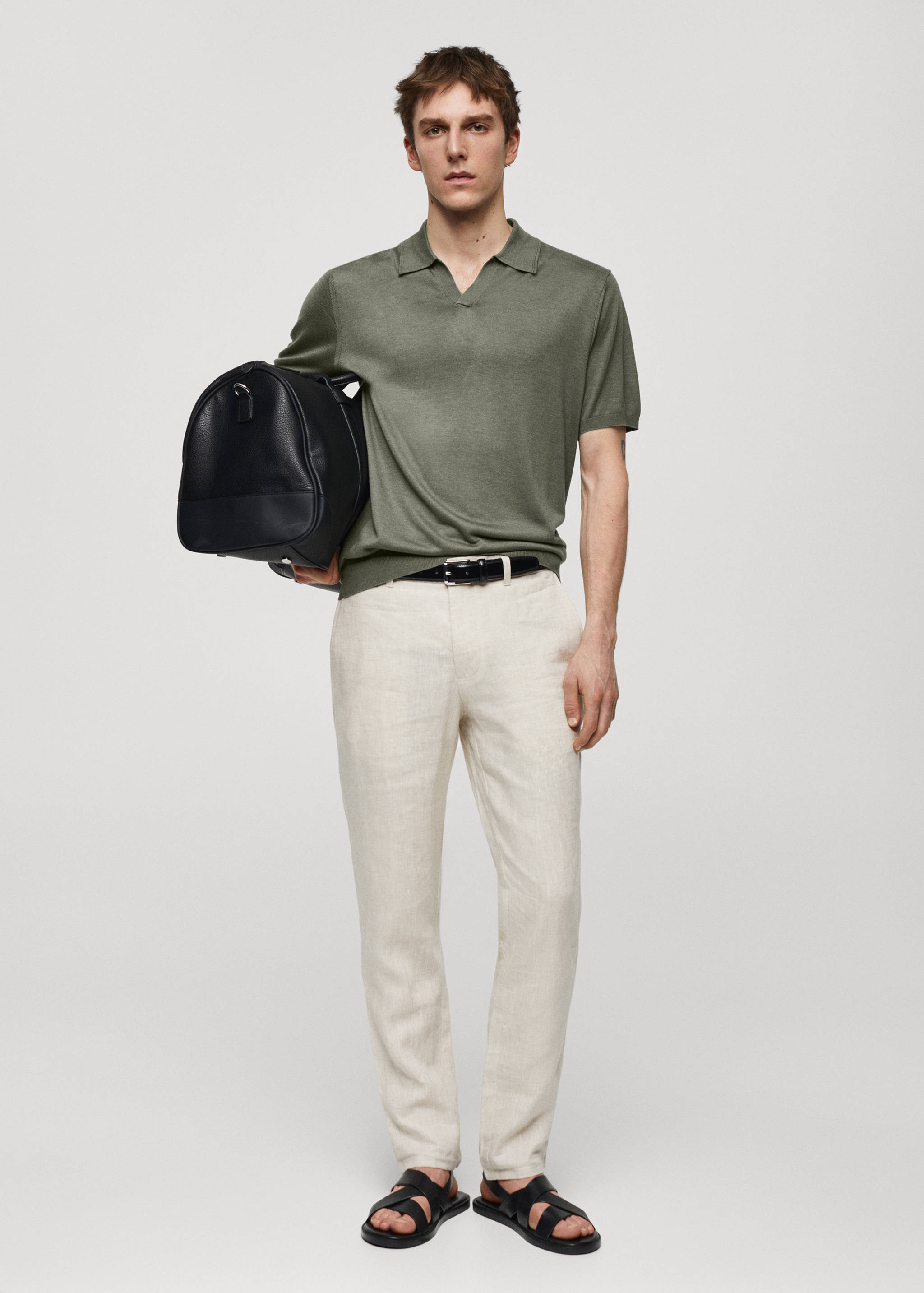 Short-sleeve knitted polo shirt - General plane