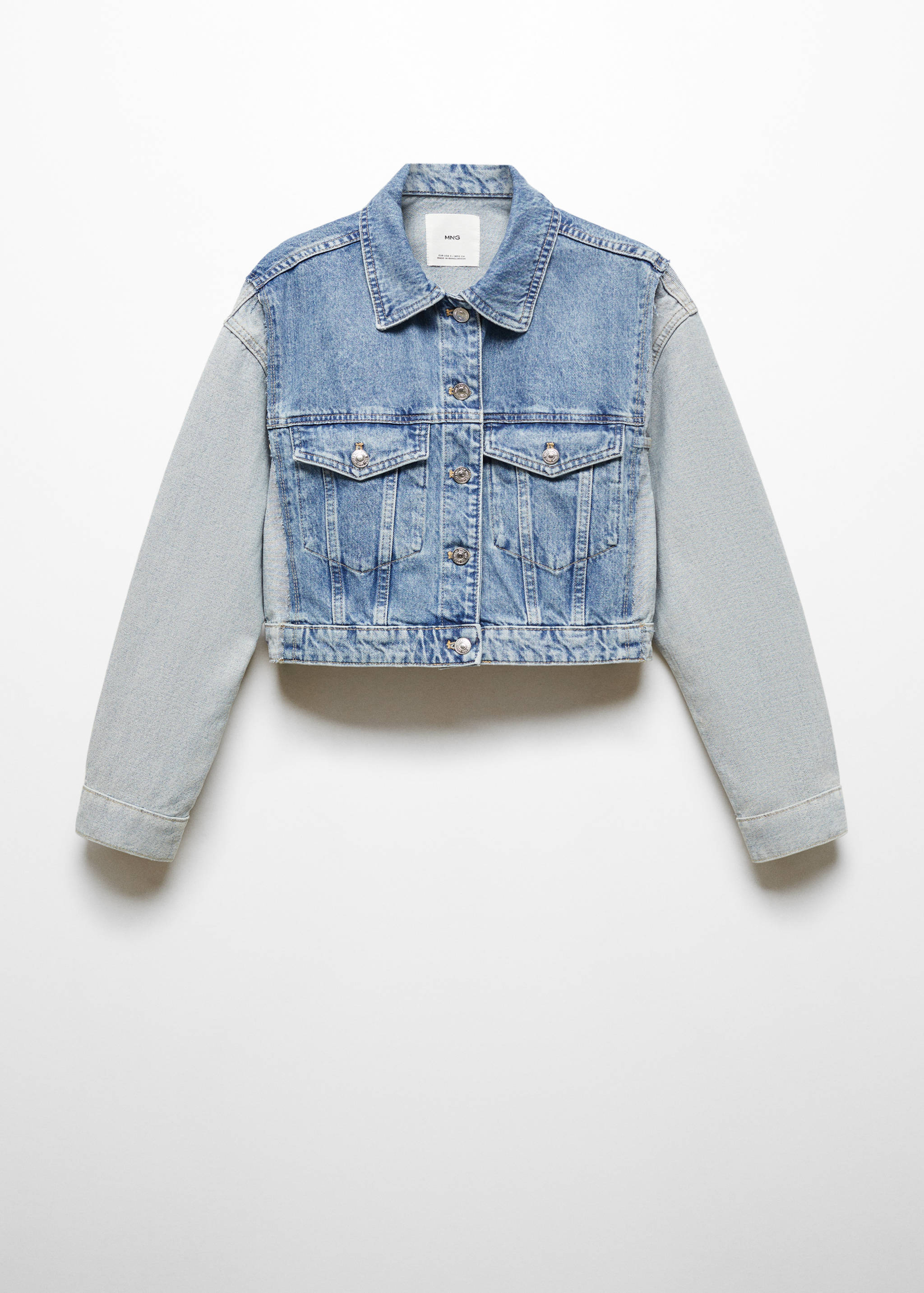 Blouson en jean crop bicolore - Article sans modèle