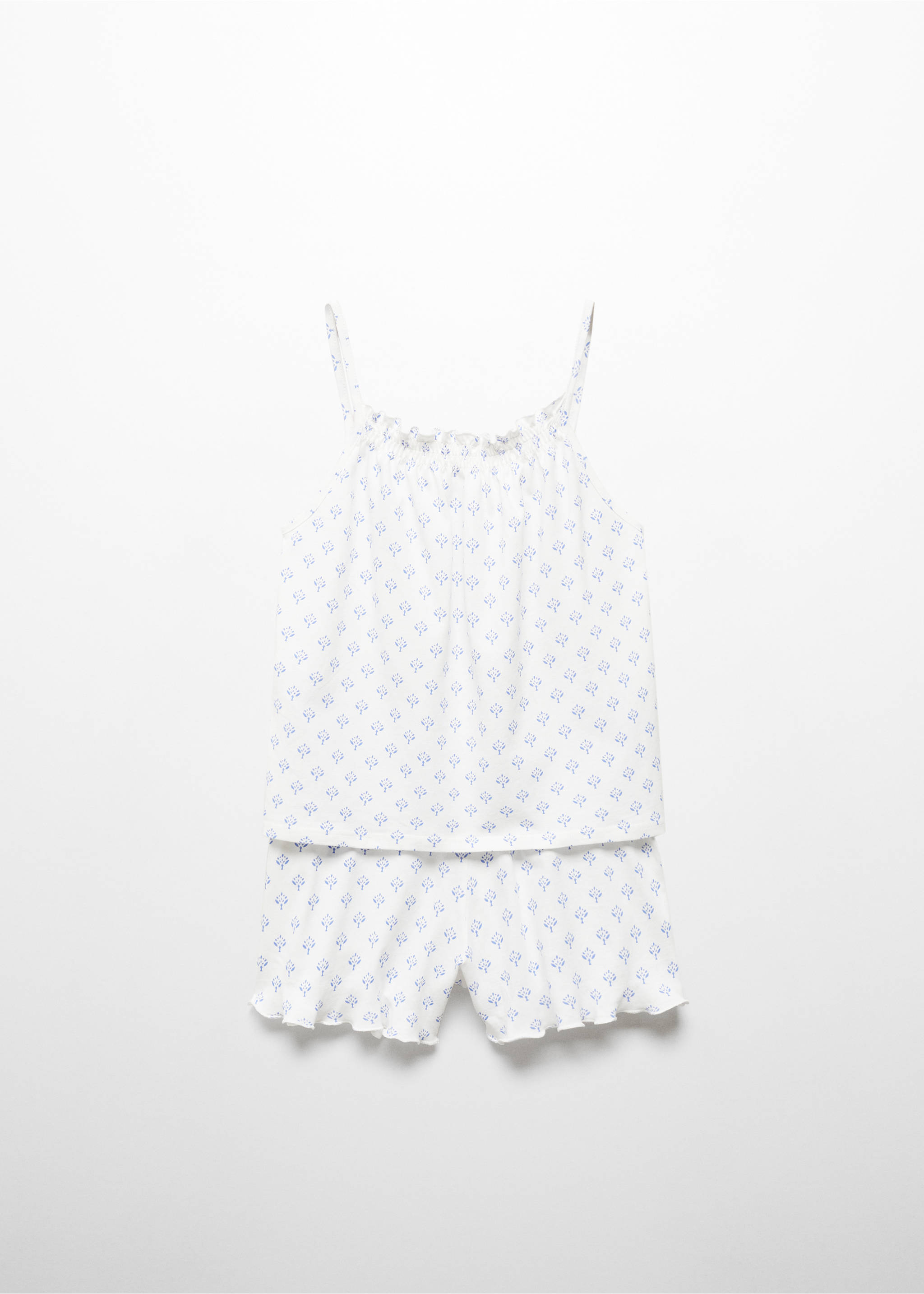 Kurzer Print-Pyjama - Artikel ohne Model, Cremeweiß. Ref: 67066328-00.