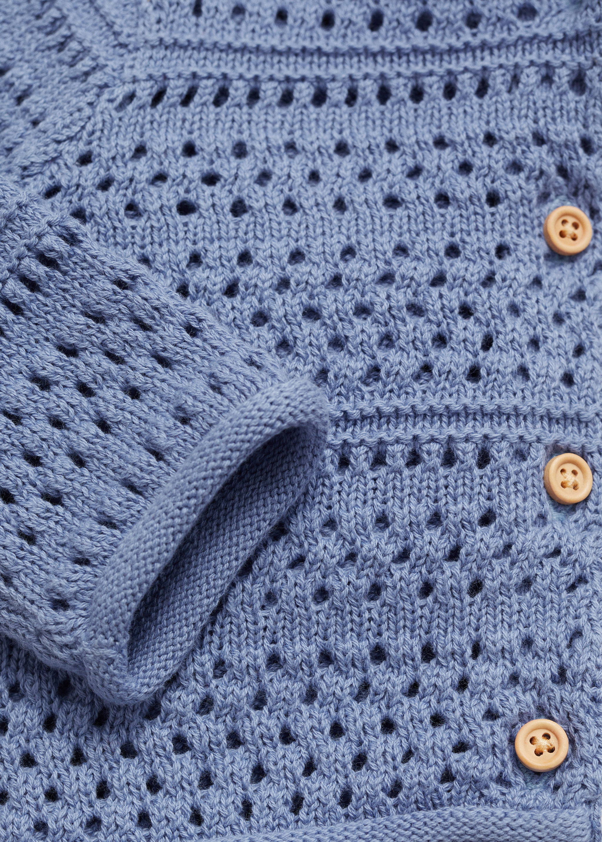 Baumwollcardigan mit Lochmuster - Detail des Artikels 0