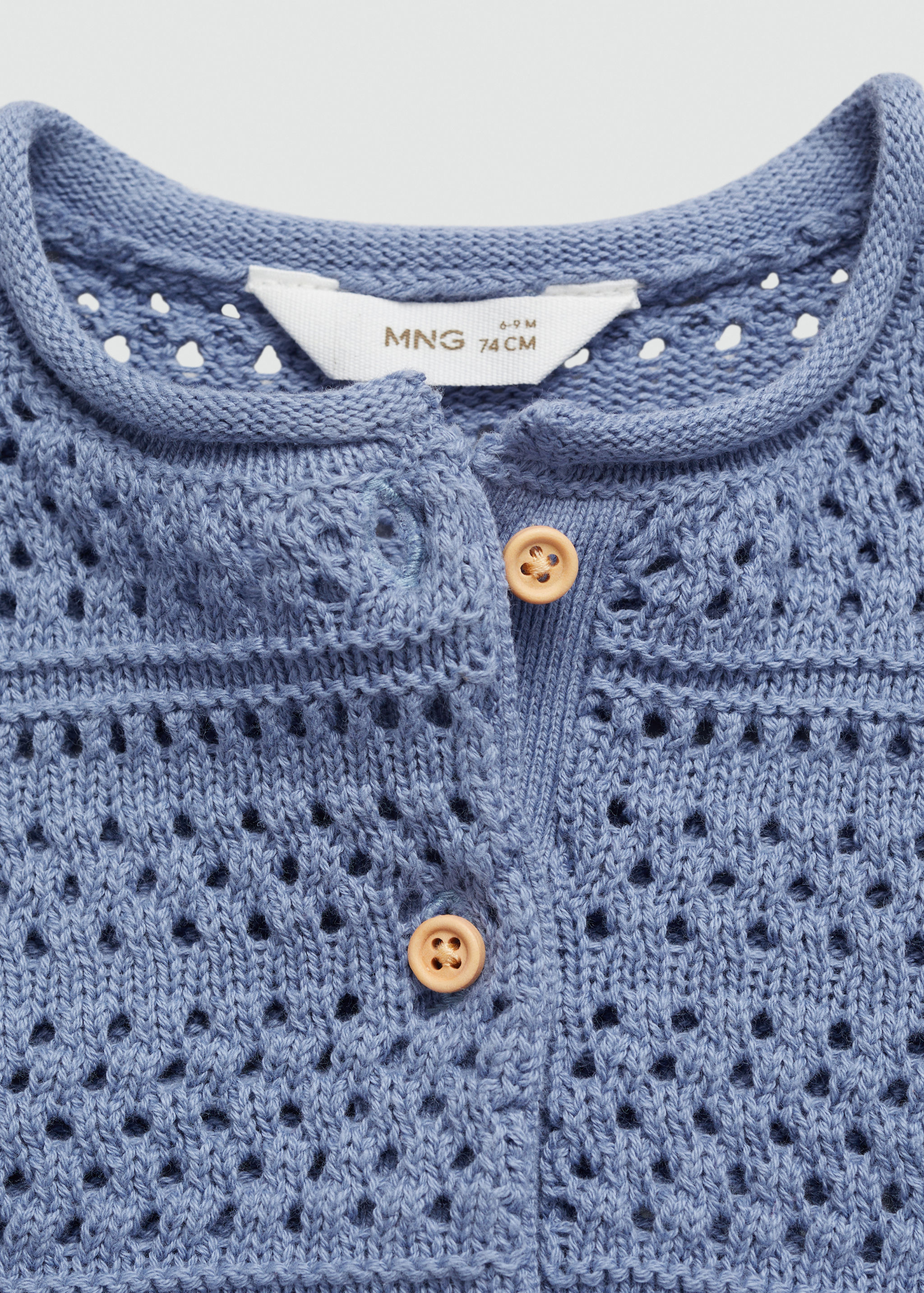 Baumwollcardigan mit Lochmuster - Detail des Artikels 8