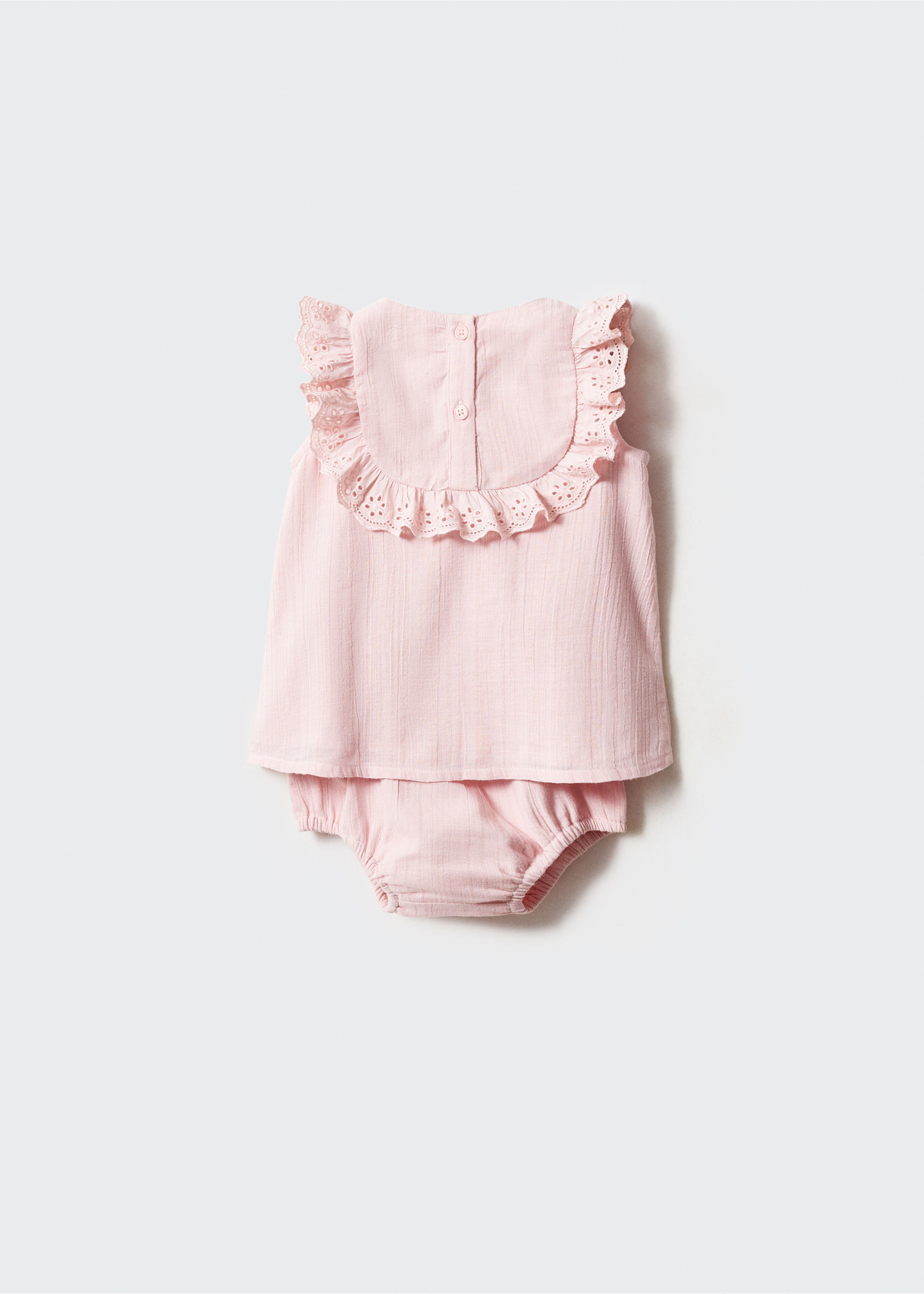 Ruffled cotton frock and dress - Reverse of the article