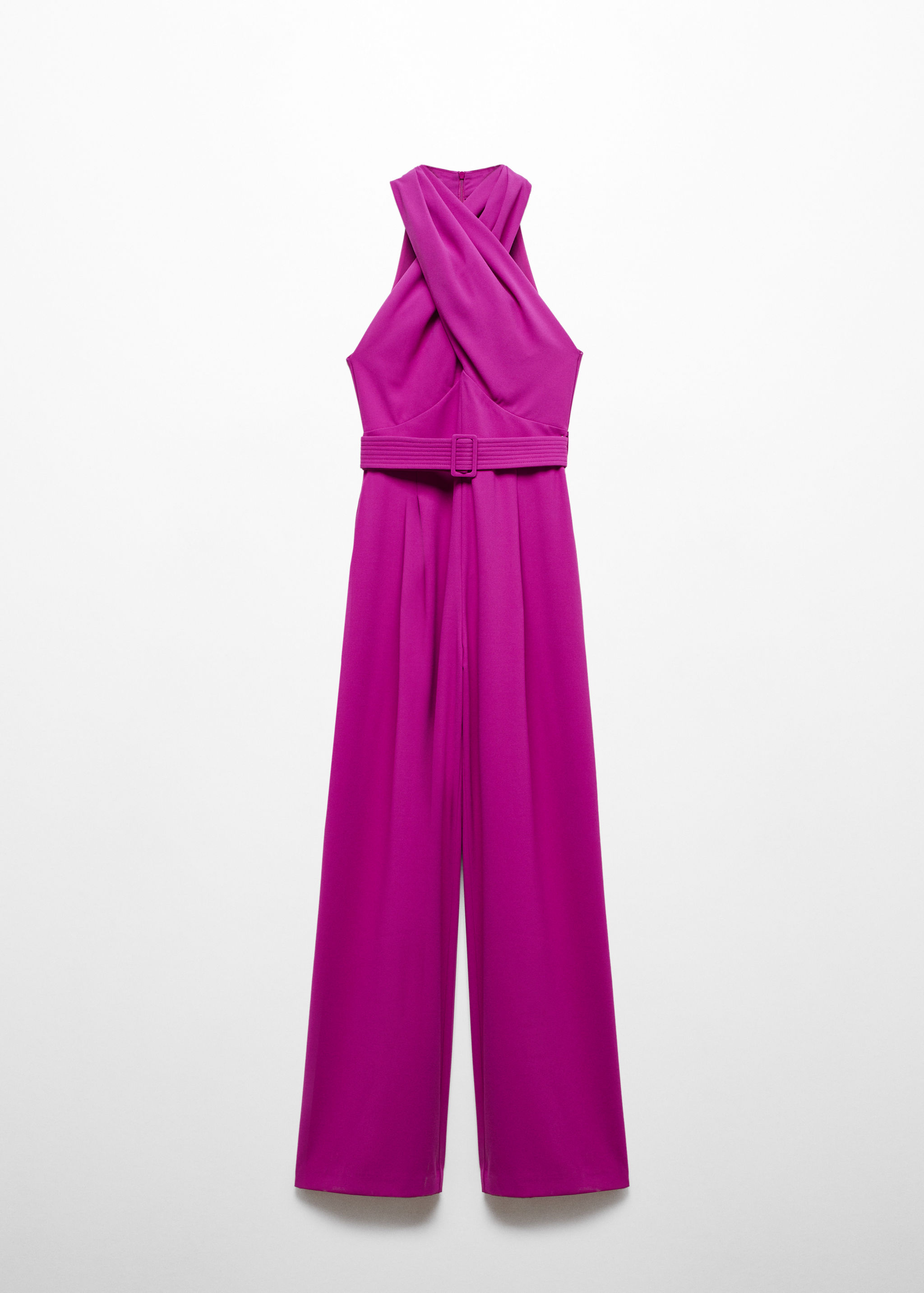 Jumpsuit with crossover collar and belt - Article without model