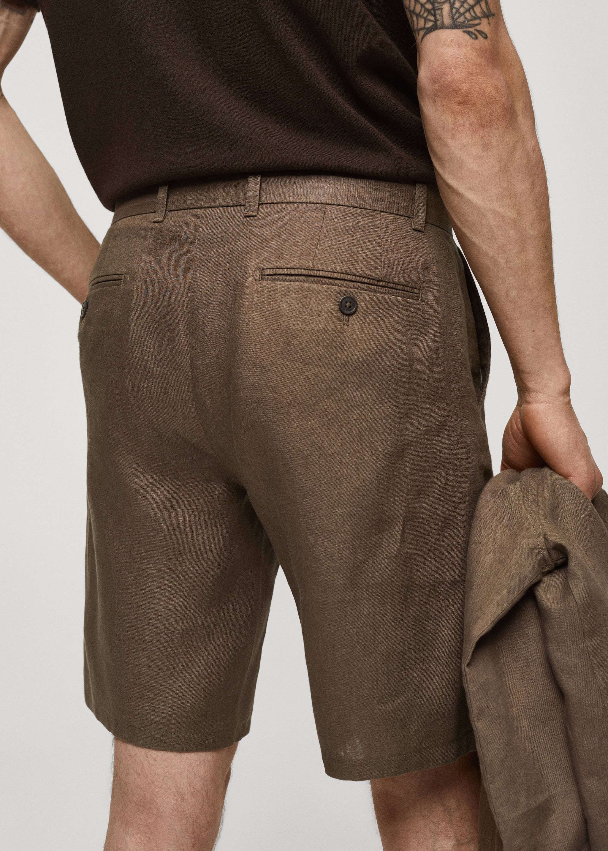 Slim-Fit-Bermudashorts aus 100 % Leinen - Detail des Artikels 4