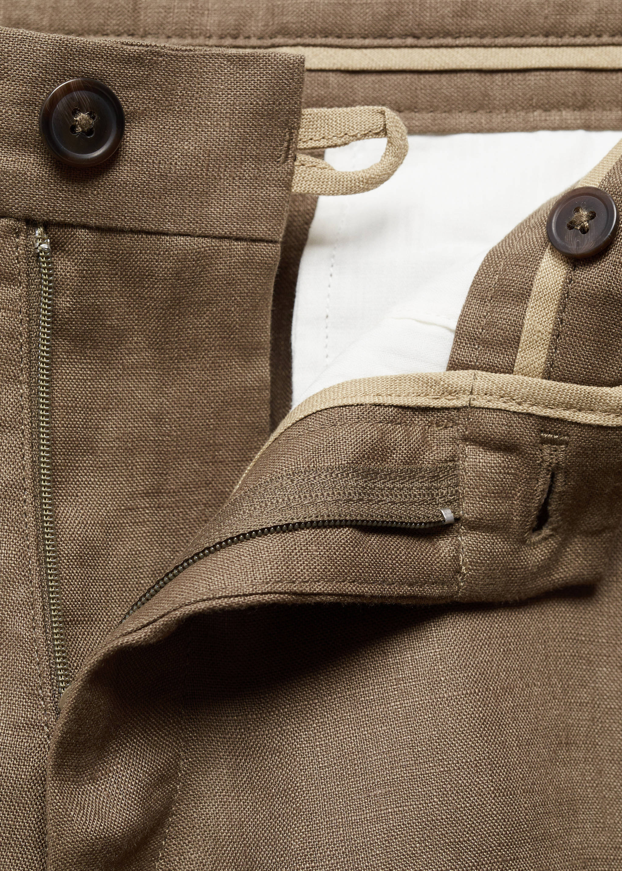 Slim-Fit-Bermudashorts aus 100 % Leinen - Detail des Artikels 8