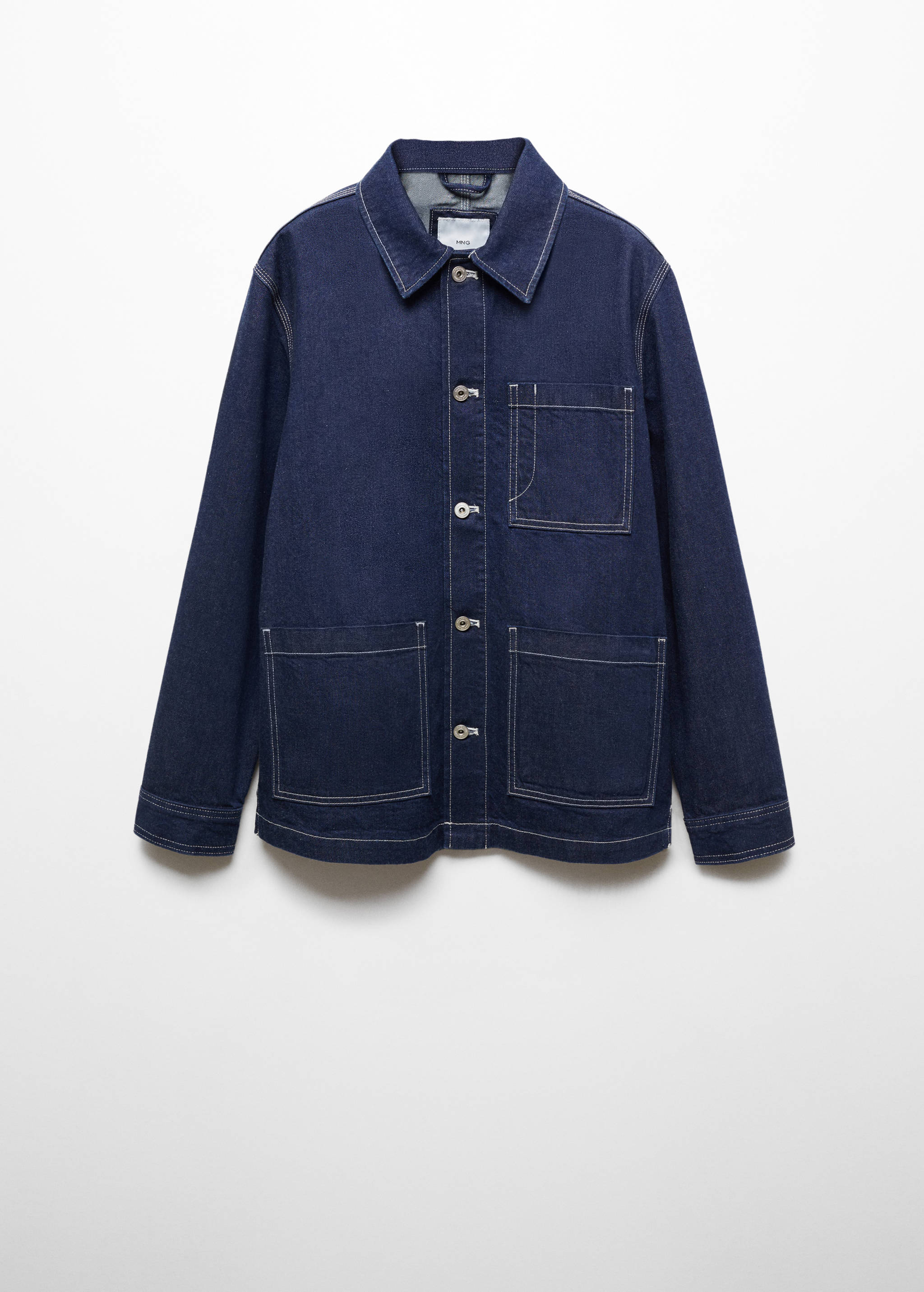 Πουκάμισο overshirt denim τσέπες ραφές - Προϊόν χωρίς μοντέλο