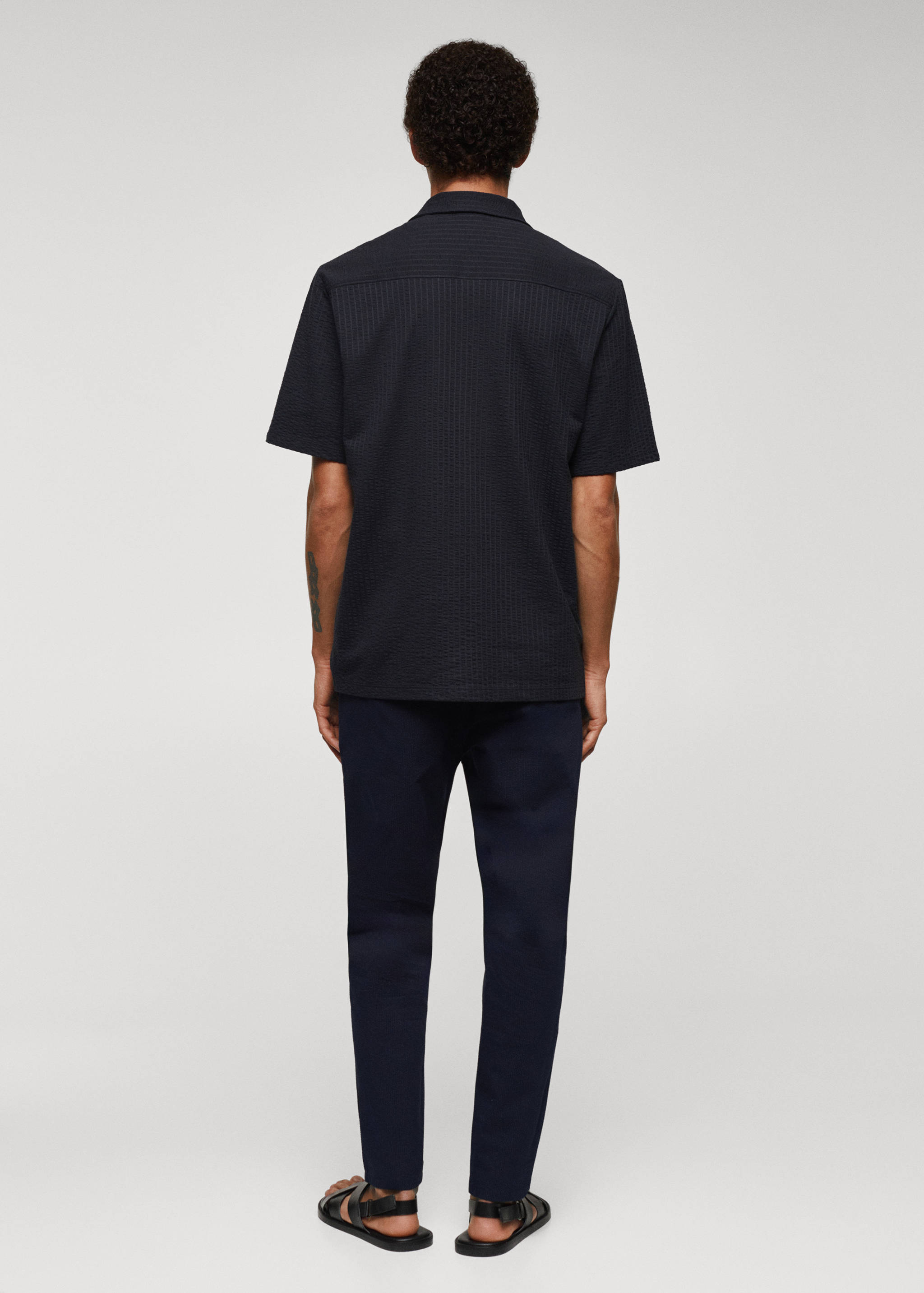 Seersucker-Baumwollhemd - Rückseite des Artikels