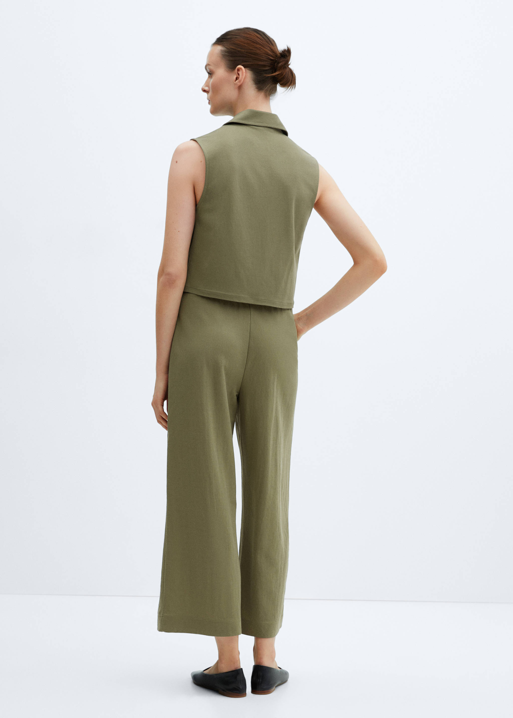 Pantalons crop cintura elàstica - Revers de l'article