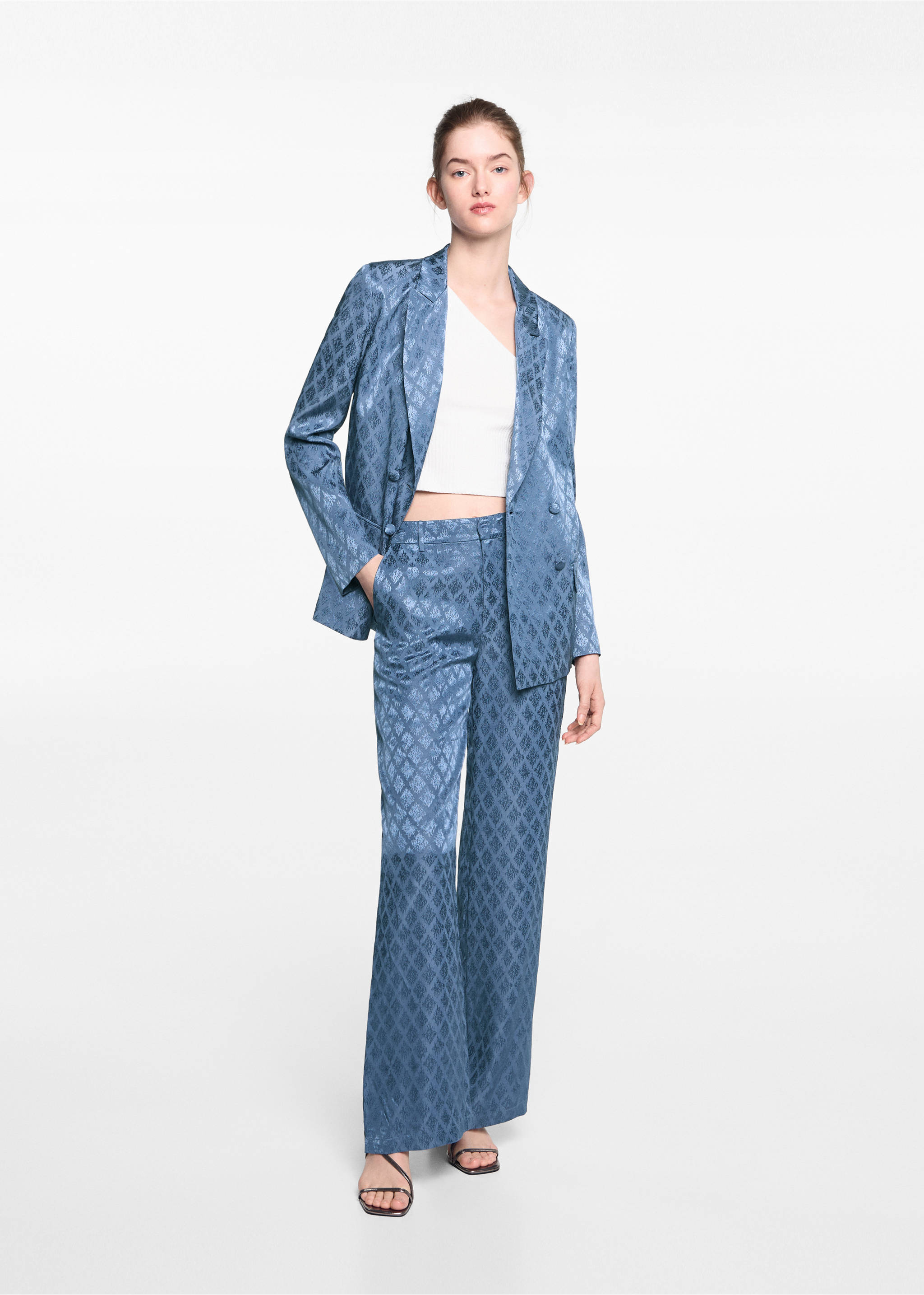 Zweireihiger Blazer - Allgemeine Ansicht, Blau. Ref: 67066743-00.