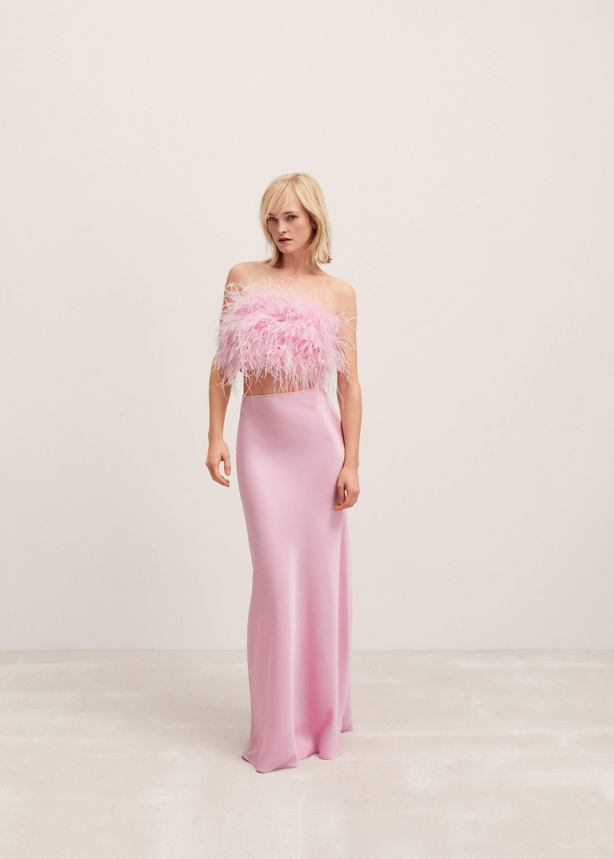 Satin maxi-skirt - General plane