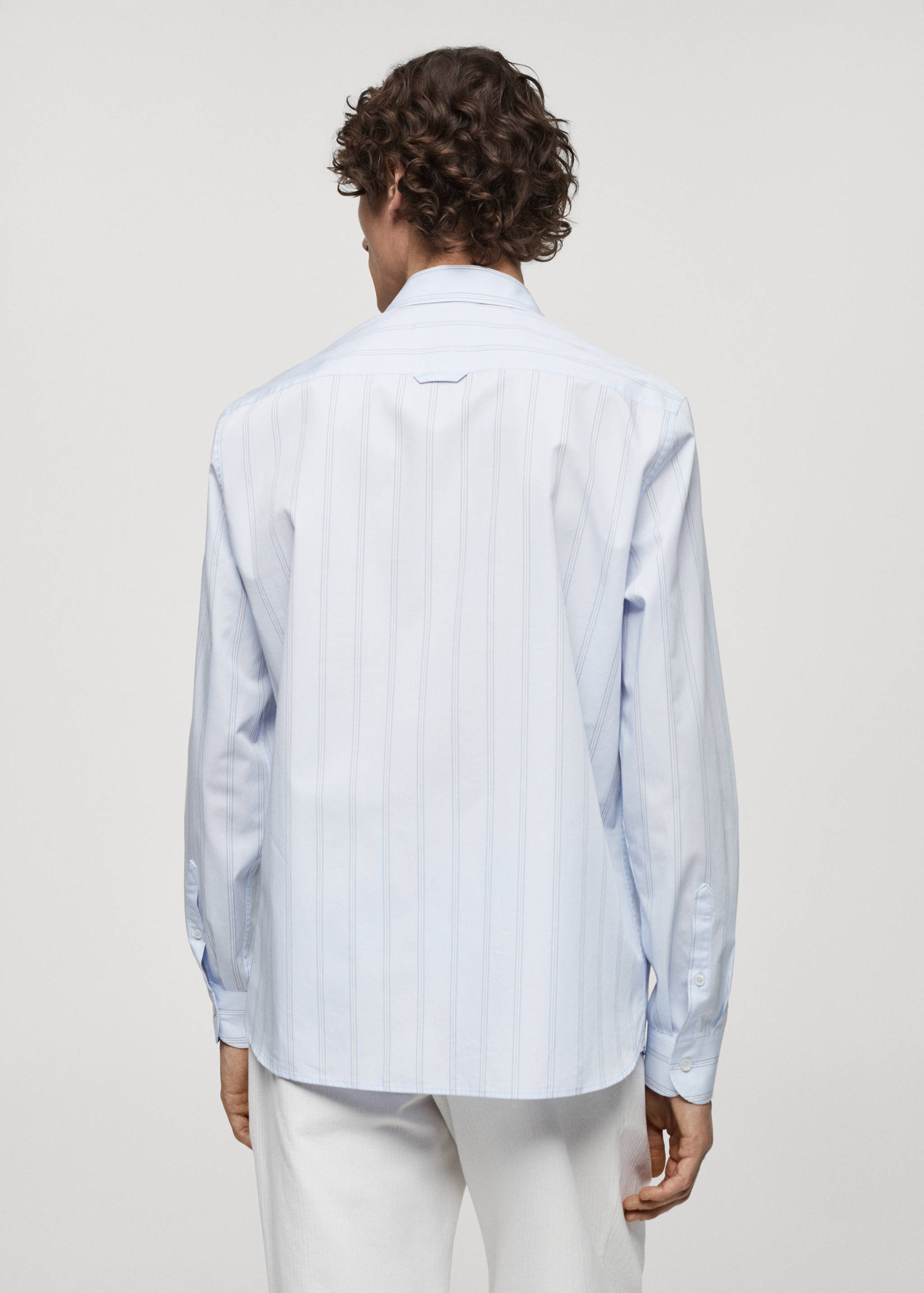 Classic-fit cotton striped embroidered shirt - Reverse of the article