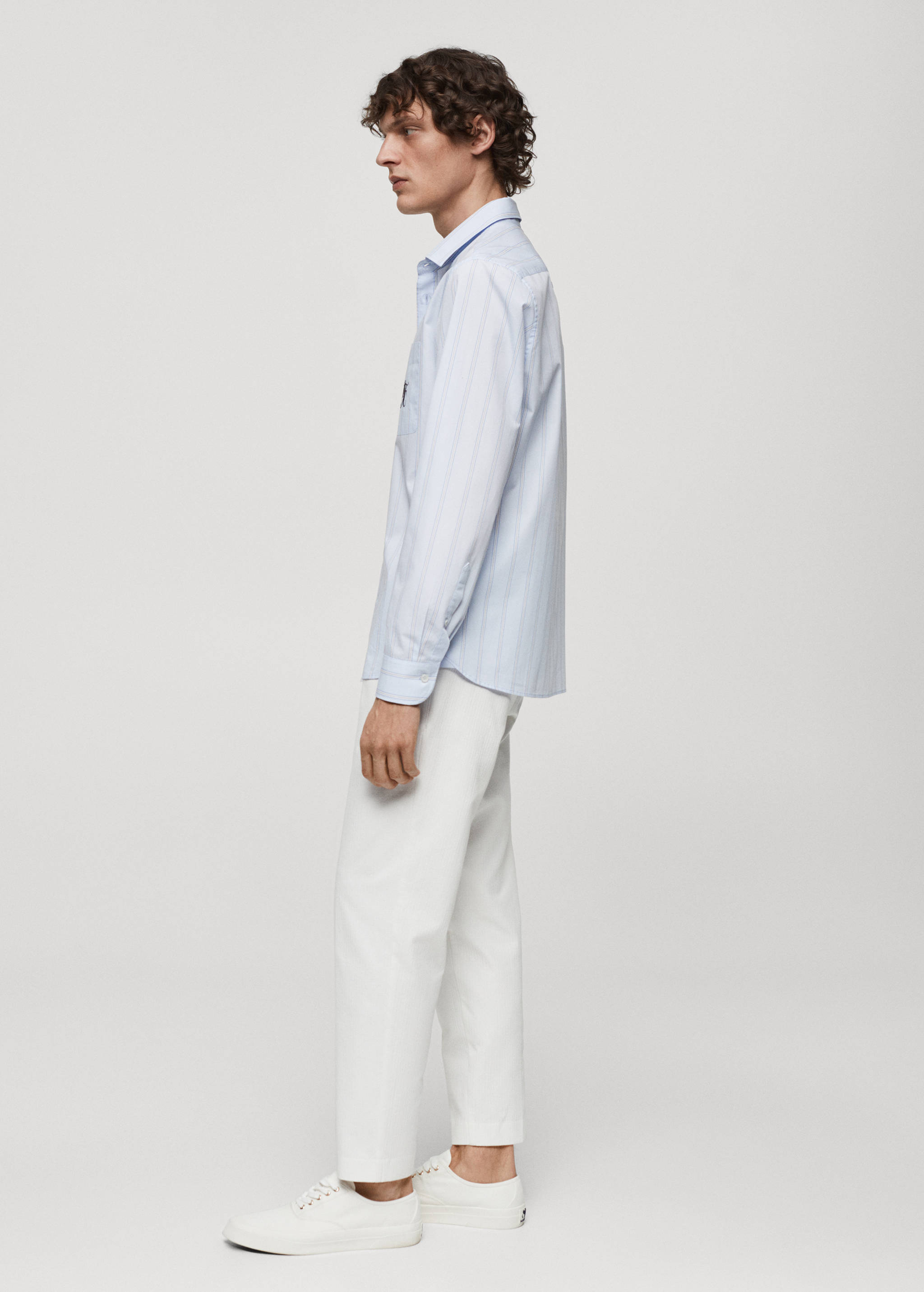 Classic-fit cotton striped embroidered shirt - Details of the article 2