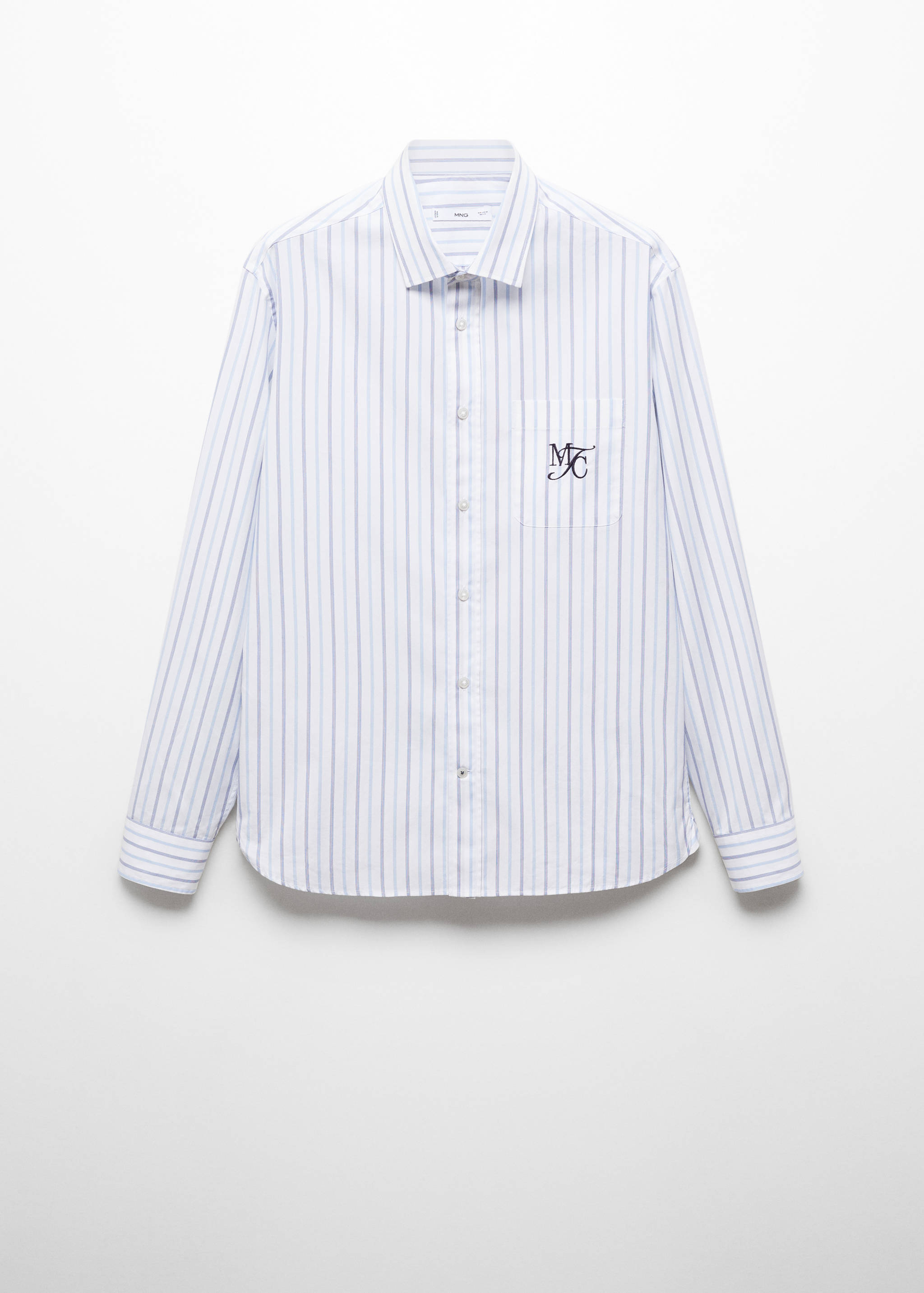 Classic-fit cotton striped embroidered shirt - Article without model