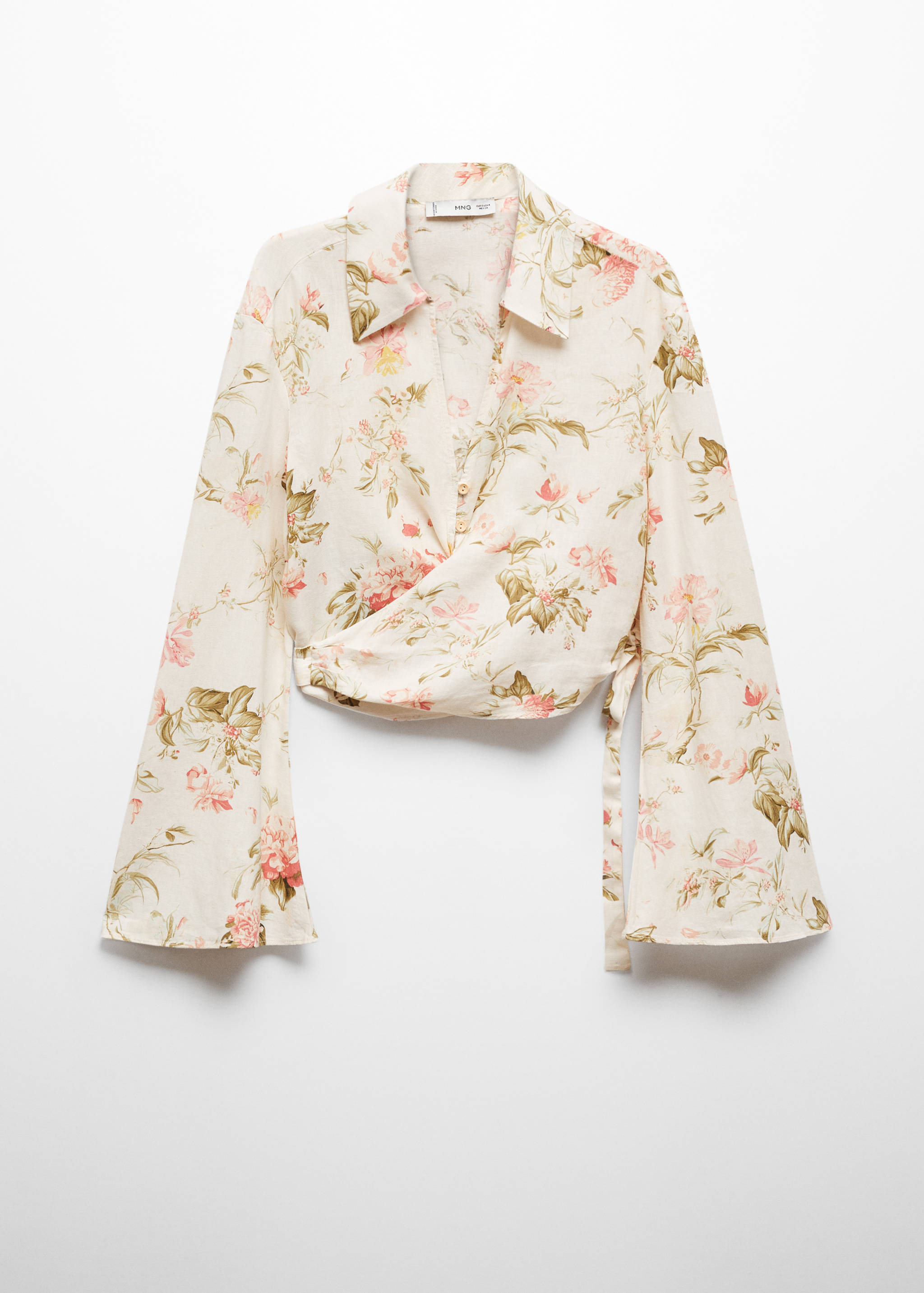 Floral linen-blend blouse - Article without model