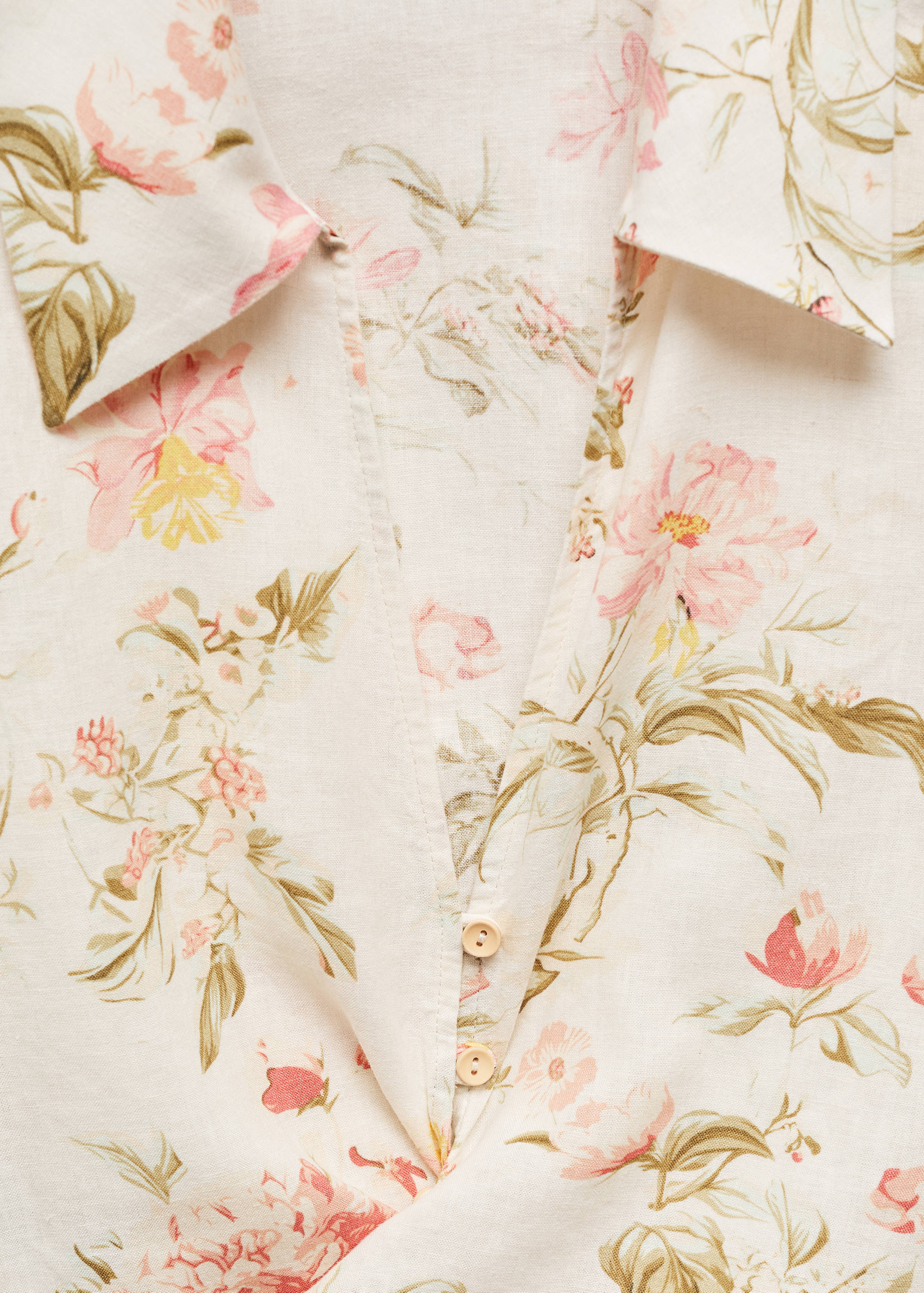 Floral linen-blend blouse - Details of the article 8