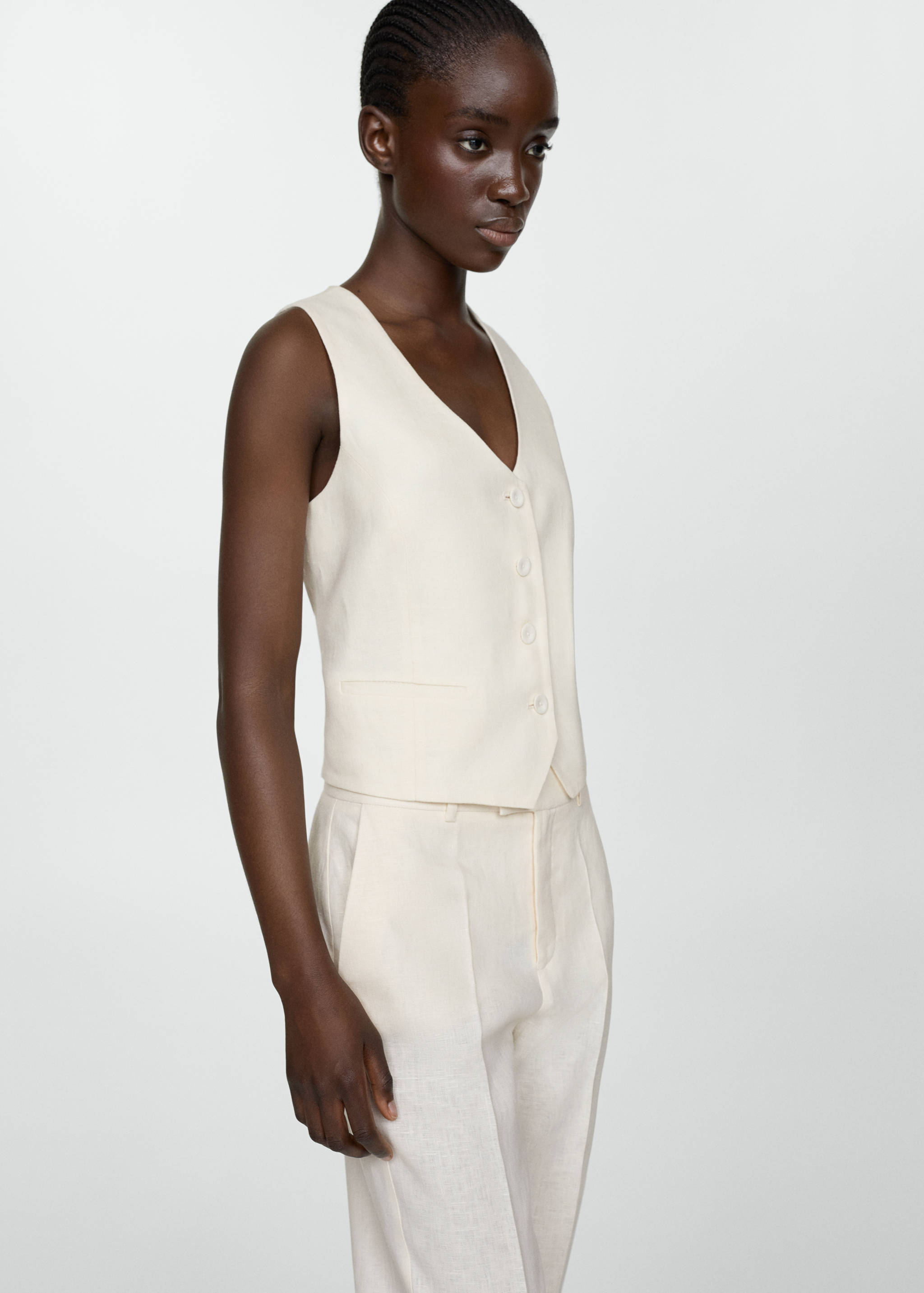 Linen suit waistcoat - Medium plane