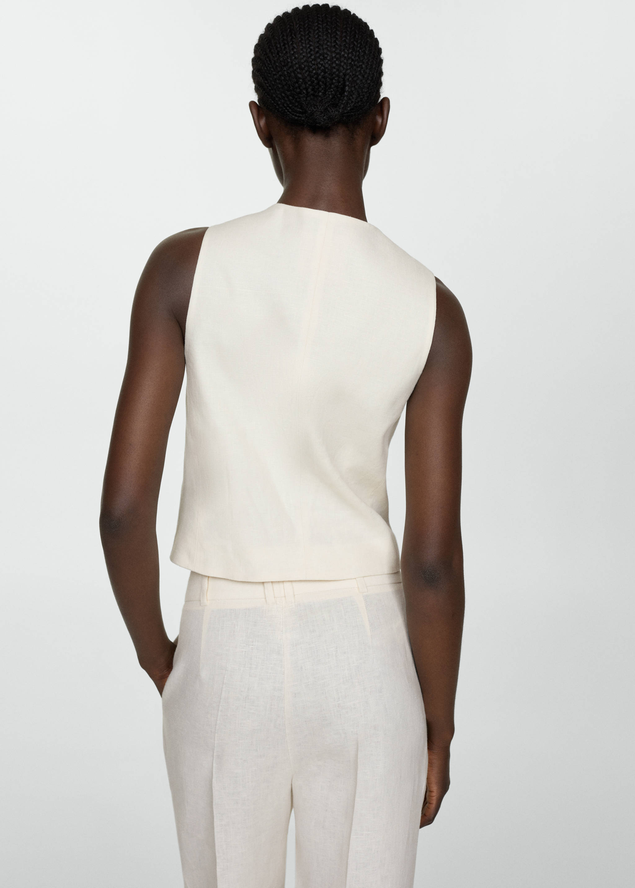 Linen suit waistcoat - Reverse of the article