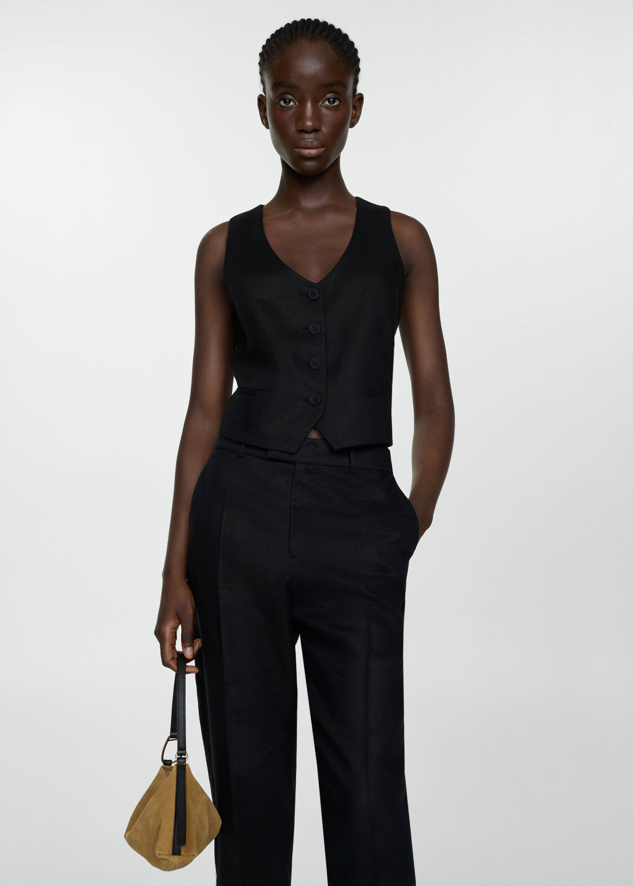 Linen suit waistcoat - Medium plane