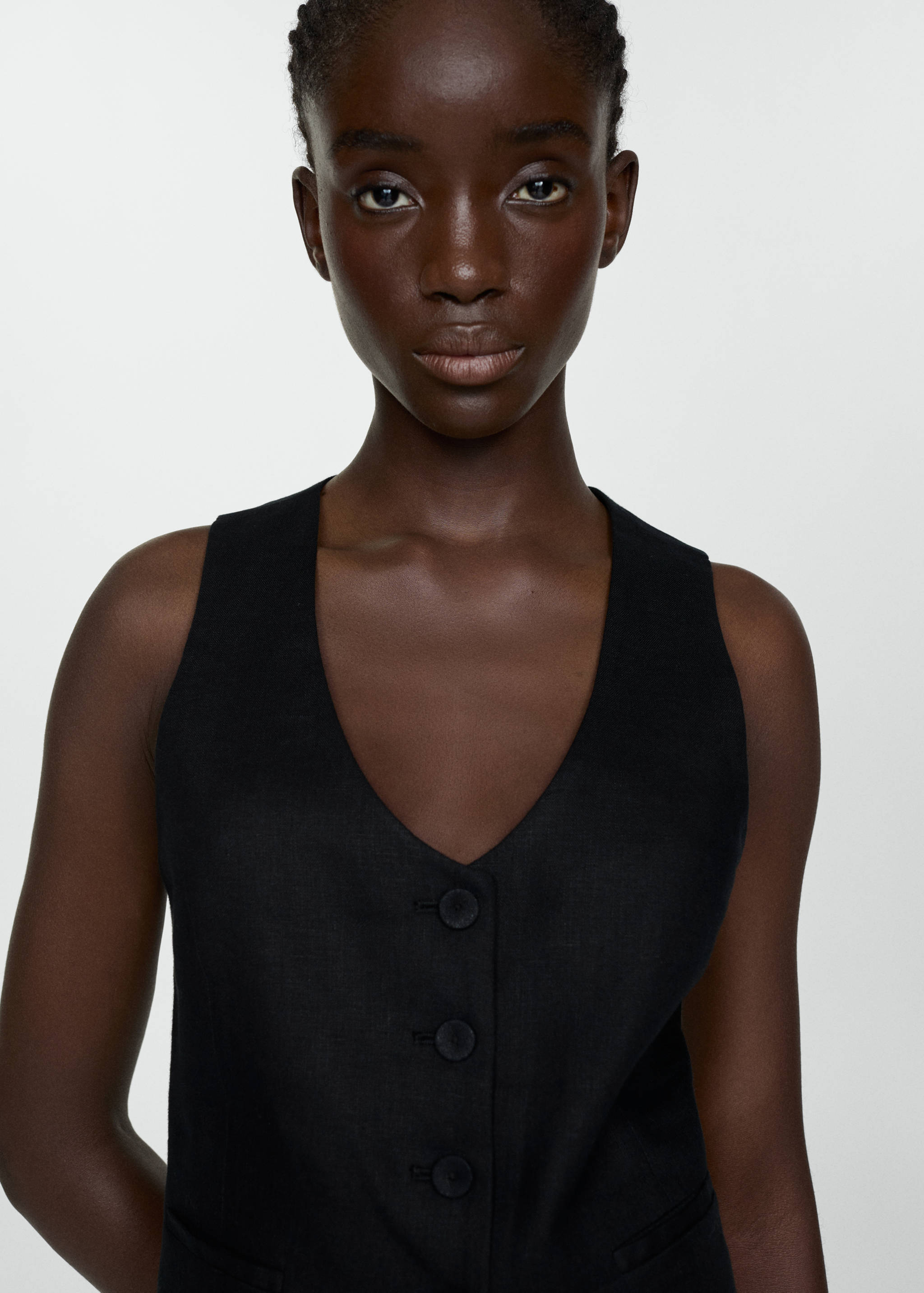 Linen suit waistcoat - Details of the article 1