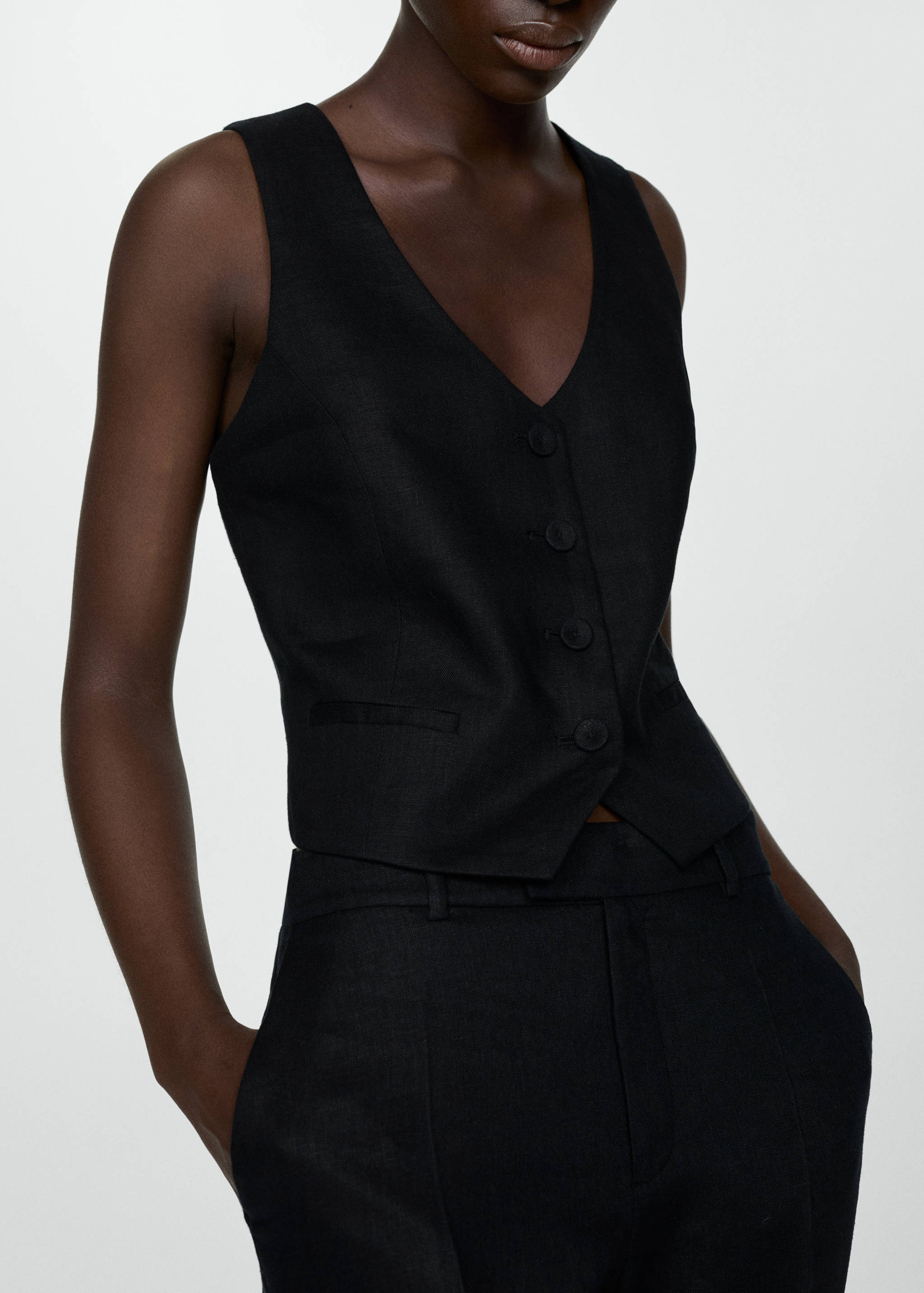 Linen suit waistcoat - Details of the article 6