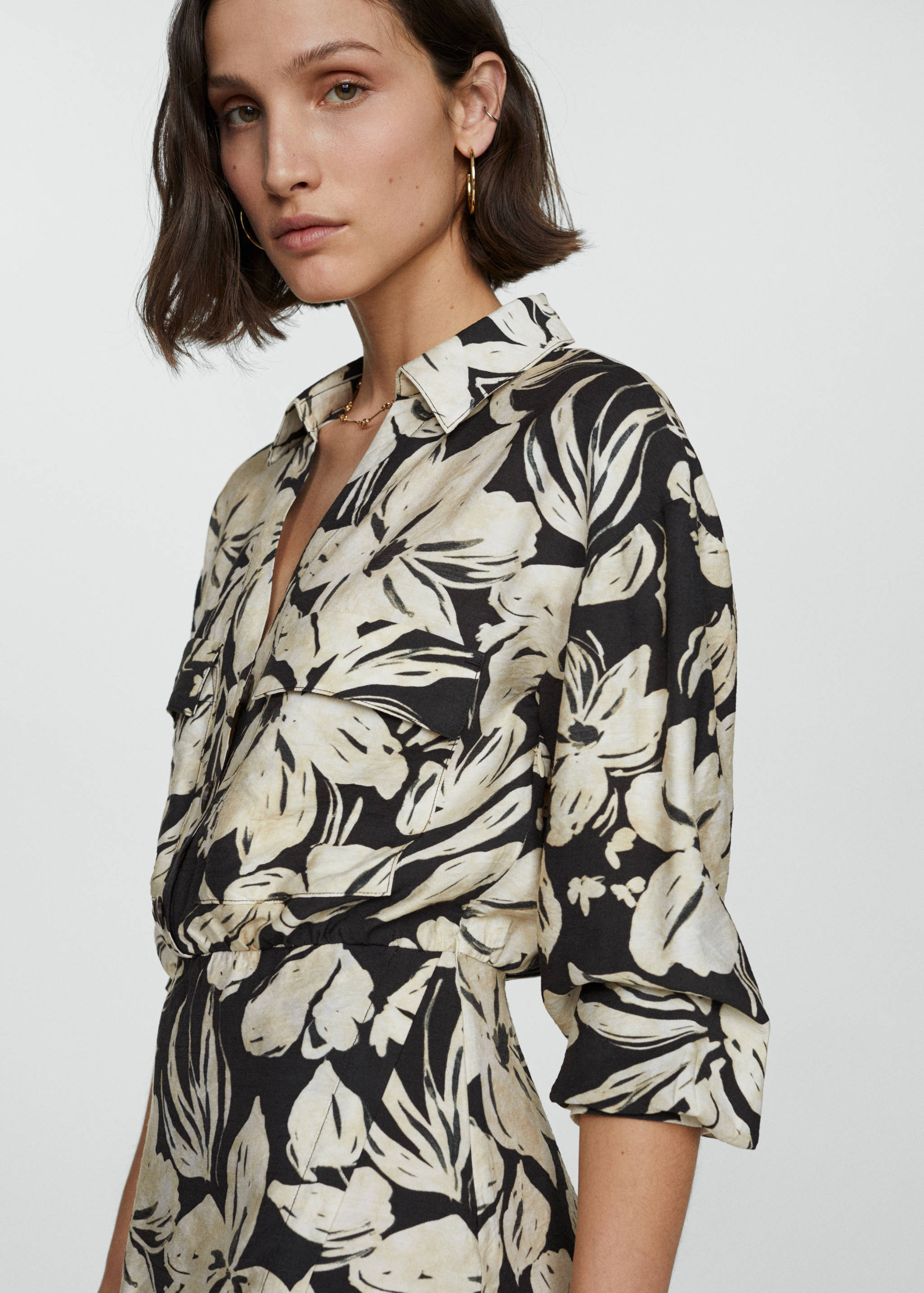 Floral shirt dress - Details of the article 1