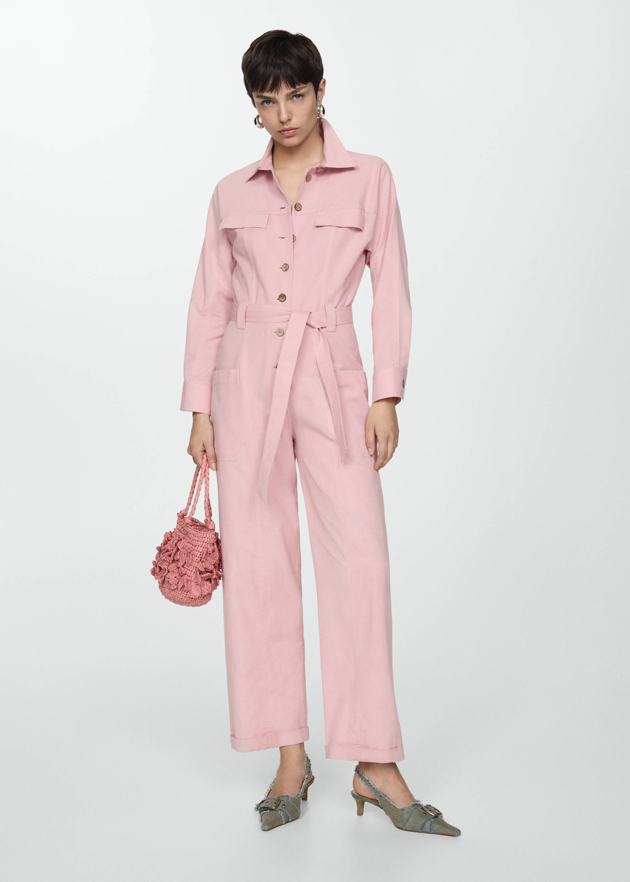 Buttoned long jumpsuit - General plane