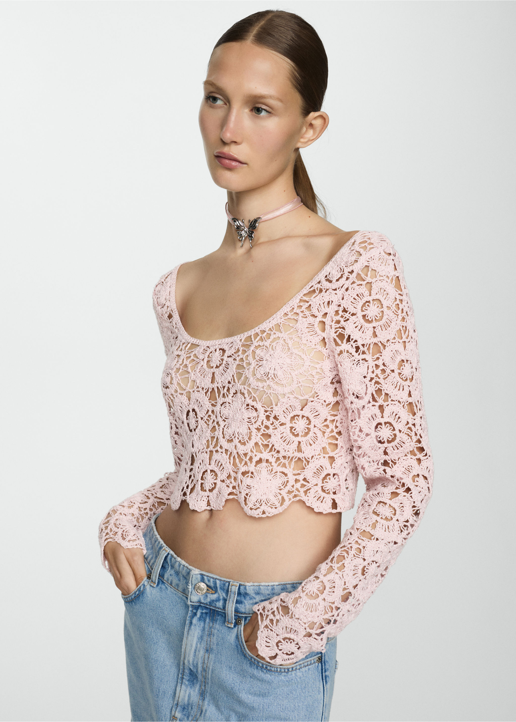 Jersey corto crochet - Plano medio