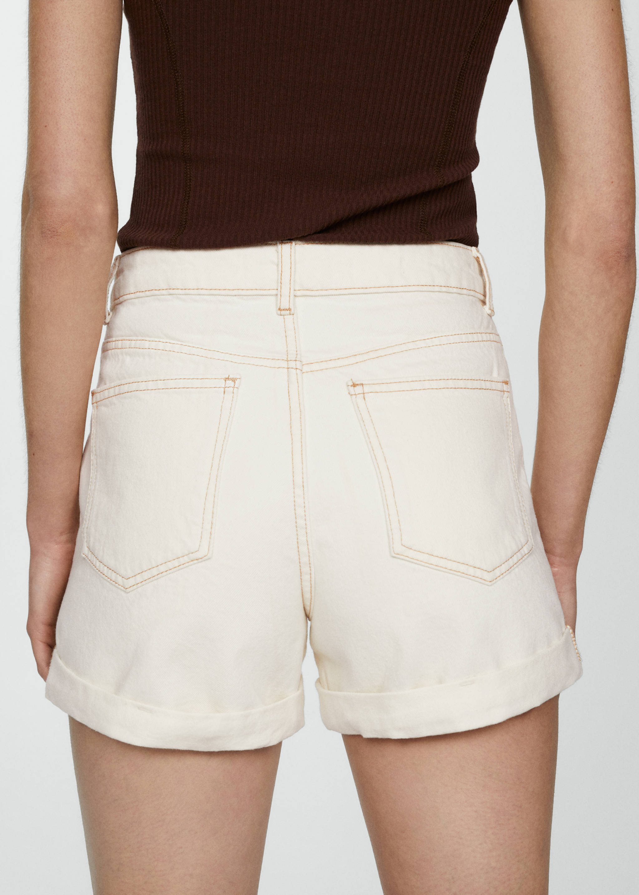 High-rise denim shorts - Details of the article 6