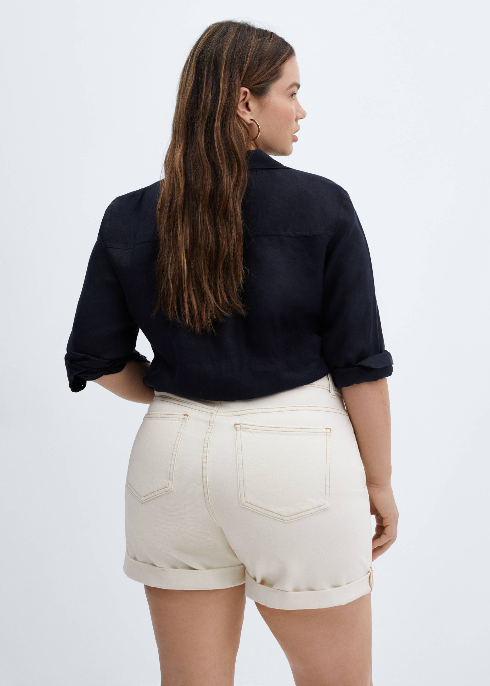 High-rise denim shorts - Details of the article 4